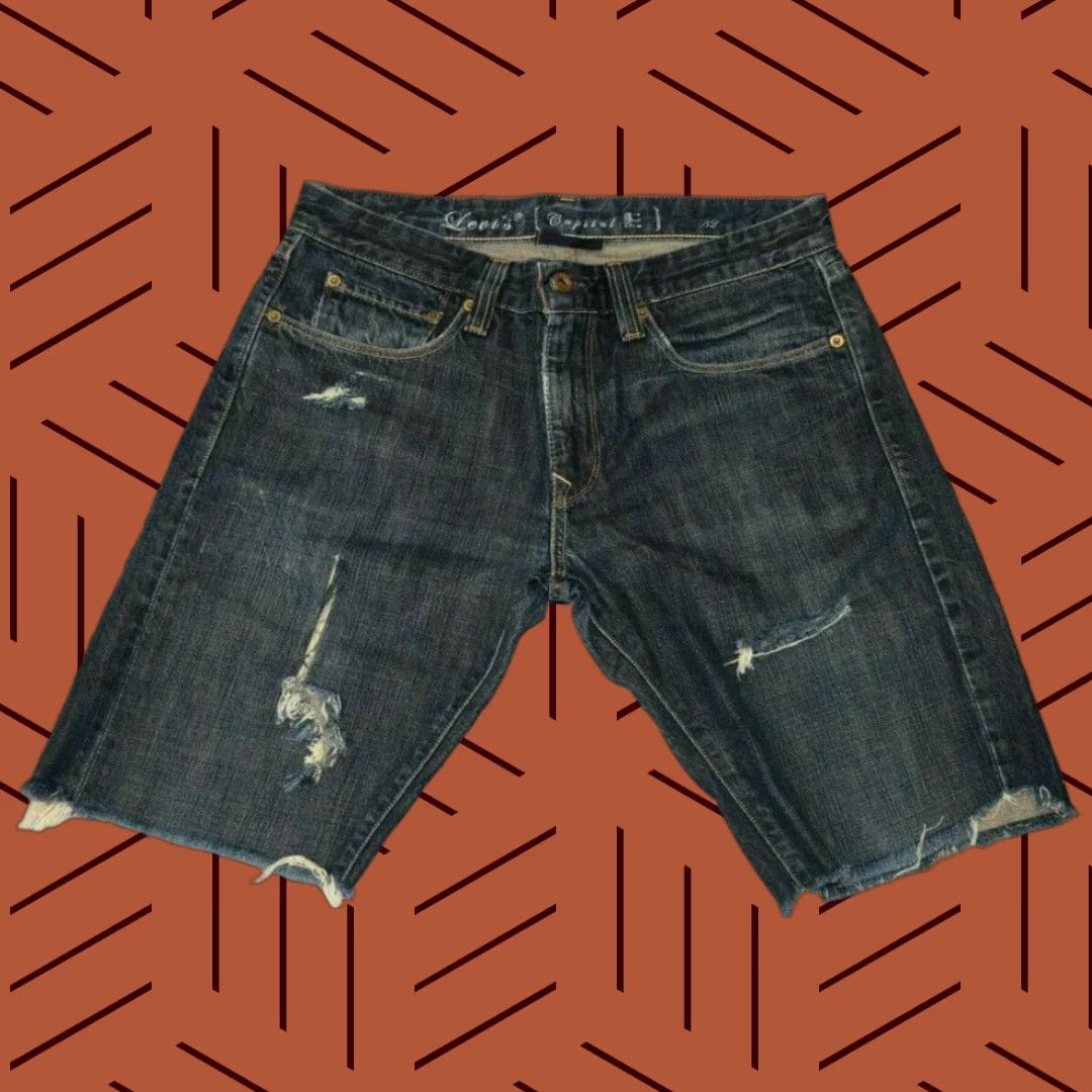 Levi's Levi's Capital E Jeans Shorts Cutoff Matchstick Slim Straight USA Made Size 32 Blue Denim Cotton Men Slim Inseam 11in 32x11 Size US 32 / EU 48 - 1 Thumbnail