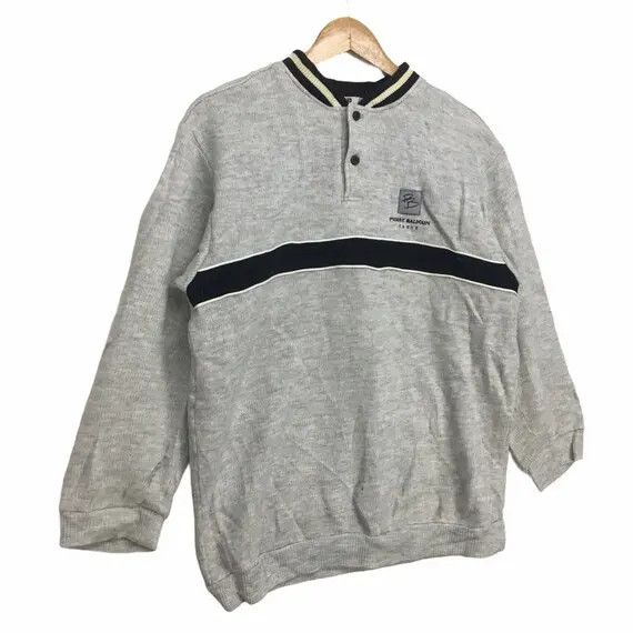 Pierre Balmain Vtg PIERRE BALMAIN Paris Striped Sweatshirt Sweater Size L / US 10 / IT 46 - 3 Thumbnail