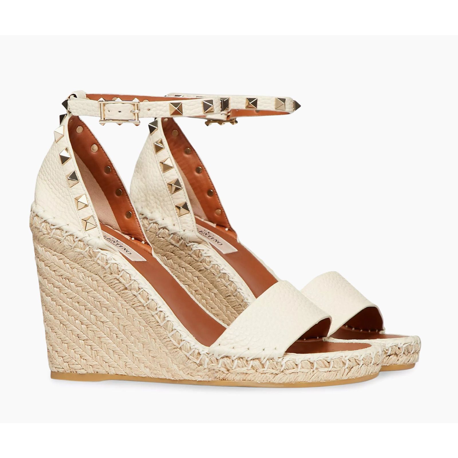 Valentino Rockstud Ankle Strap Platform Wedge Sandal Heel 40 Size US 10 / IT 40 - 3 Thumbnail