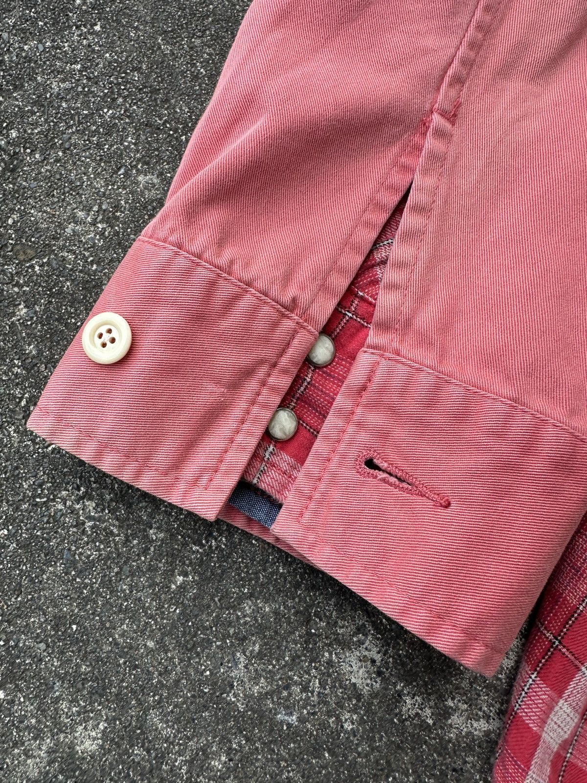 Levi's Levi’s Western Pink Salmon Snapped Plaid Flannel Shirt Size US L / EU 52-54 / 3 - 7 Thumbnail