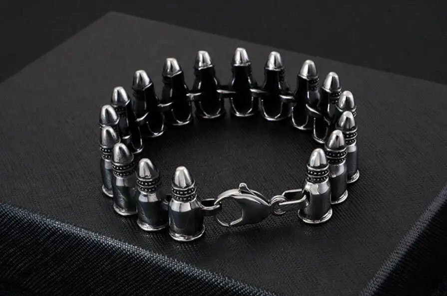 Jewelry Punk Gothic Rock Bullet Bracelet Size ONE SIZE - 3 Thumbnail