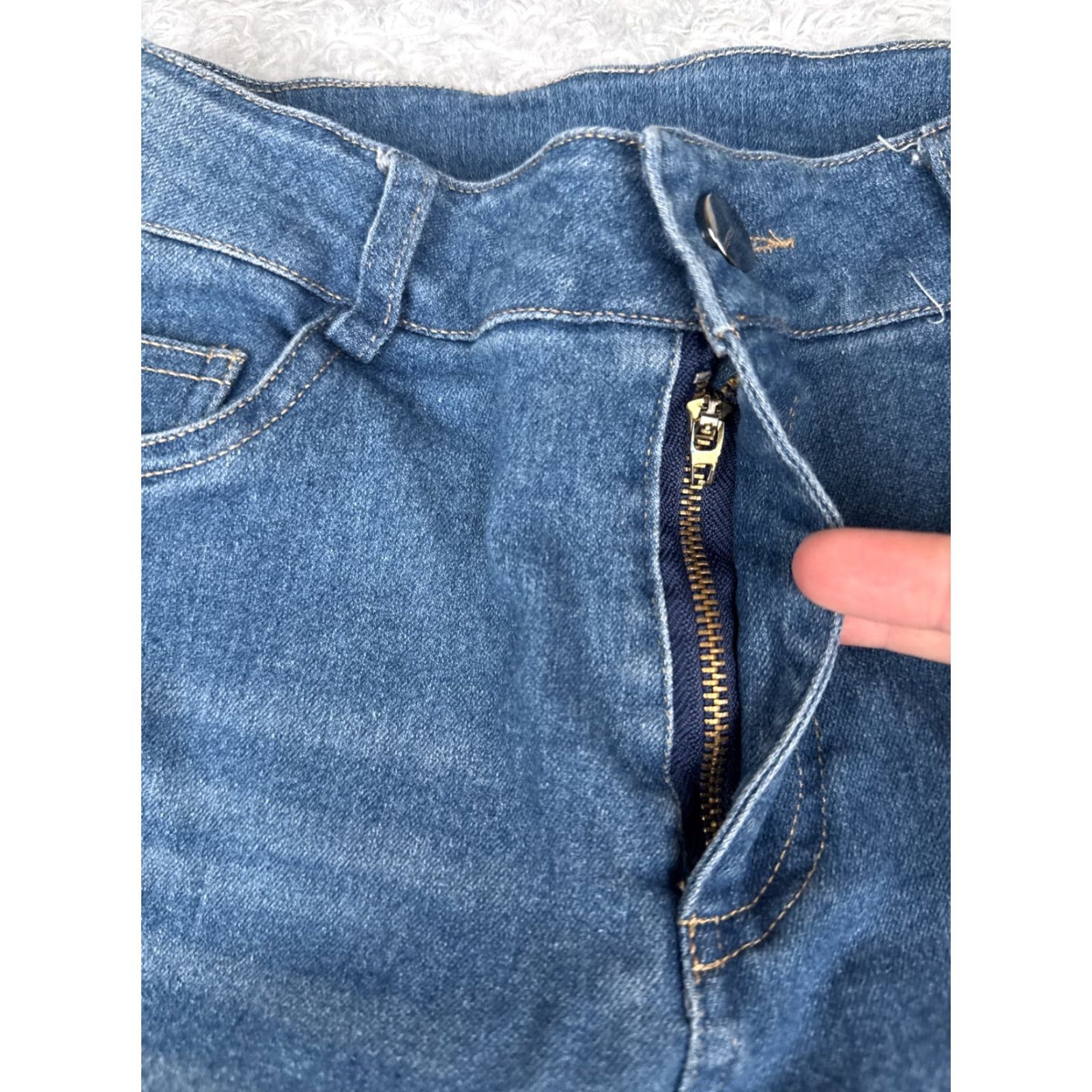 Vintage Unbranded Jeans Women 25 Blue Denim Bootcut High Rise Cotton Zip Fly Whiskers 25x27 Size 42" / US 20 - 5 Thumbnail