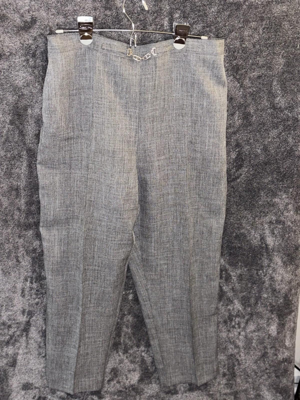 Other Alfred Dunner 14P Heathered Gray High Waist Trousers VTG Size 36" / US 14 / IT 50 - 2 Thumbnail
