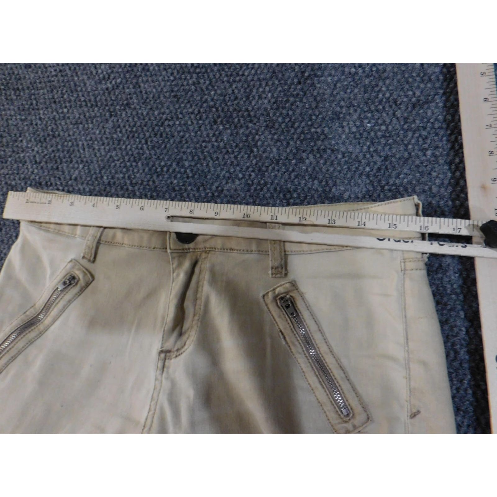Vintage KUT from The Kloth Jeans Womens 8 Beige Skinny Distressed Zipper Pockets Pants Size 30" / US 8 / IT 44 - 5 Thumbnail