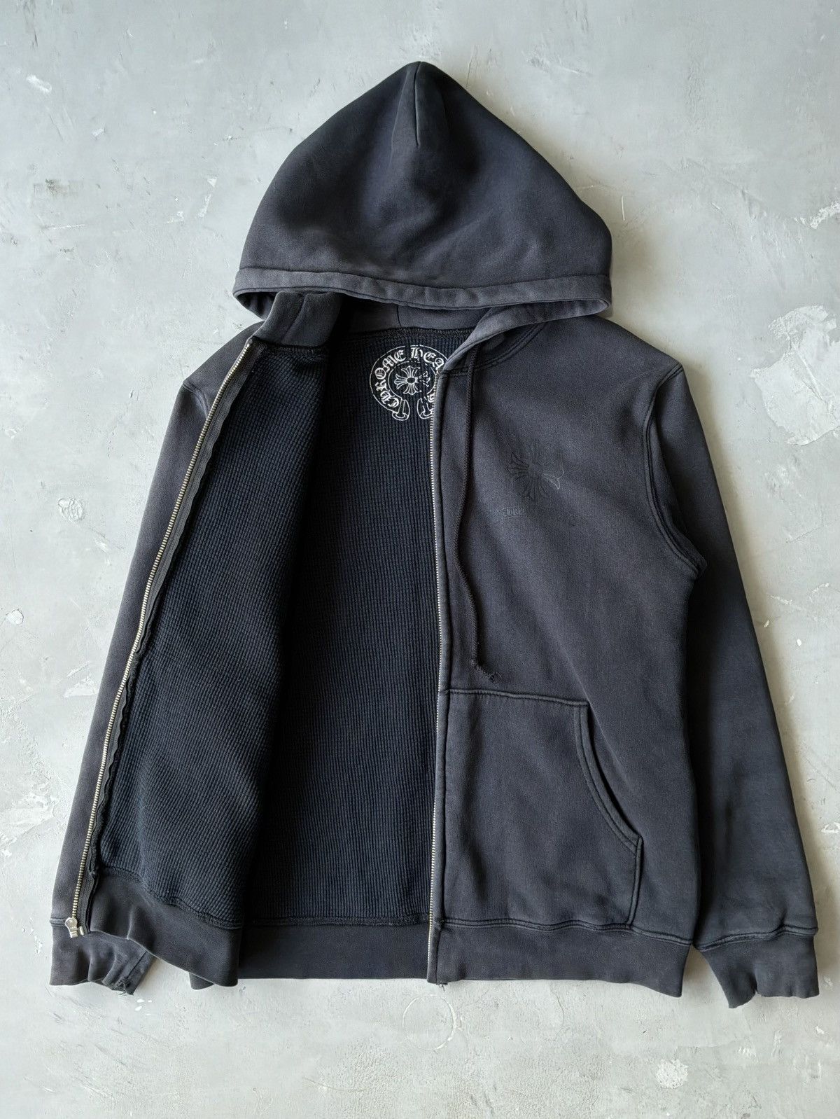 Chrome Hearts 2000s Chrome Hearts - Tonal Cross Thermal Zip Hoodie Size US M / EU 48-50 / 2 - 14 Thumbnail