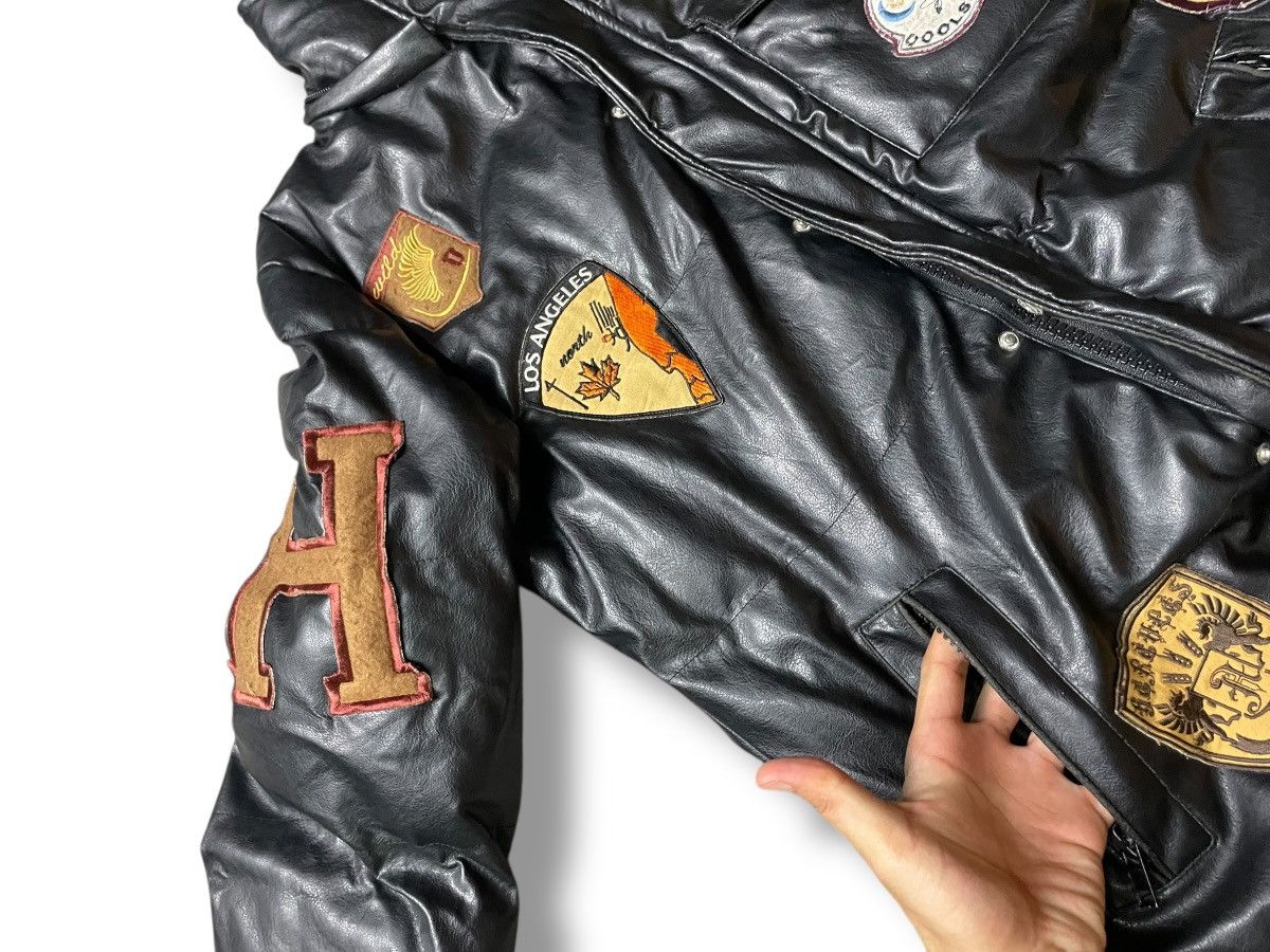 Japanese Brand × Vintage CLONE DEVGRU Embroidered Patches Puffer Leather Jacket (115) Size US L / EU 52-54 / 3 - 4 Thumbnail