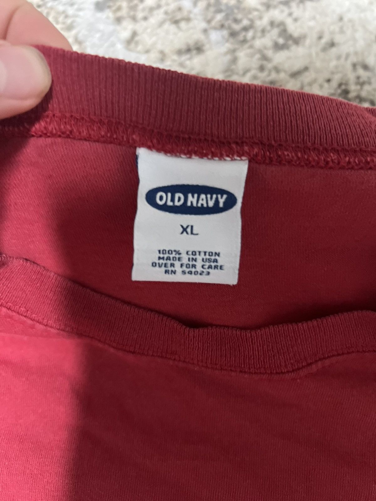 Old Navy × Vintage Vintage Red Old Navy Long Sleeve Size US XL / EU 56 / 4 - 4 Thumbnail