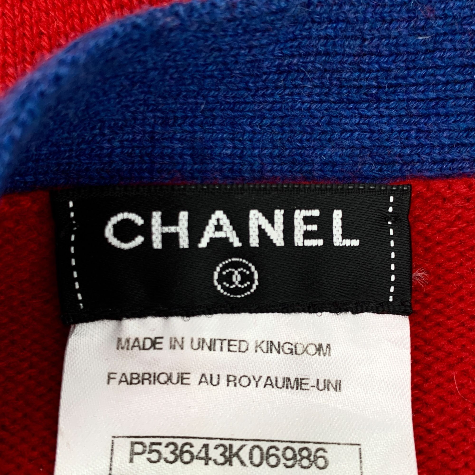 Chanel Chanel Red & Blue Wool Cashmere Womens Cardigan Sweater Size M / US 6-8 / IT 42-44 - 6 Thumbnail