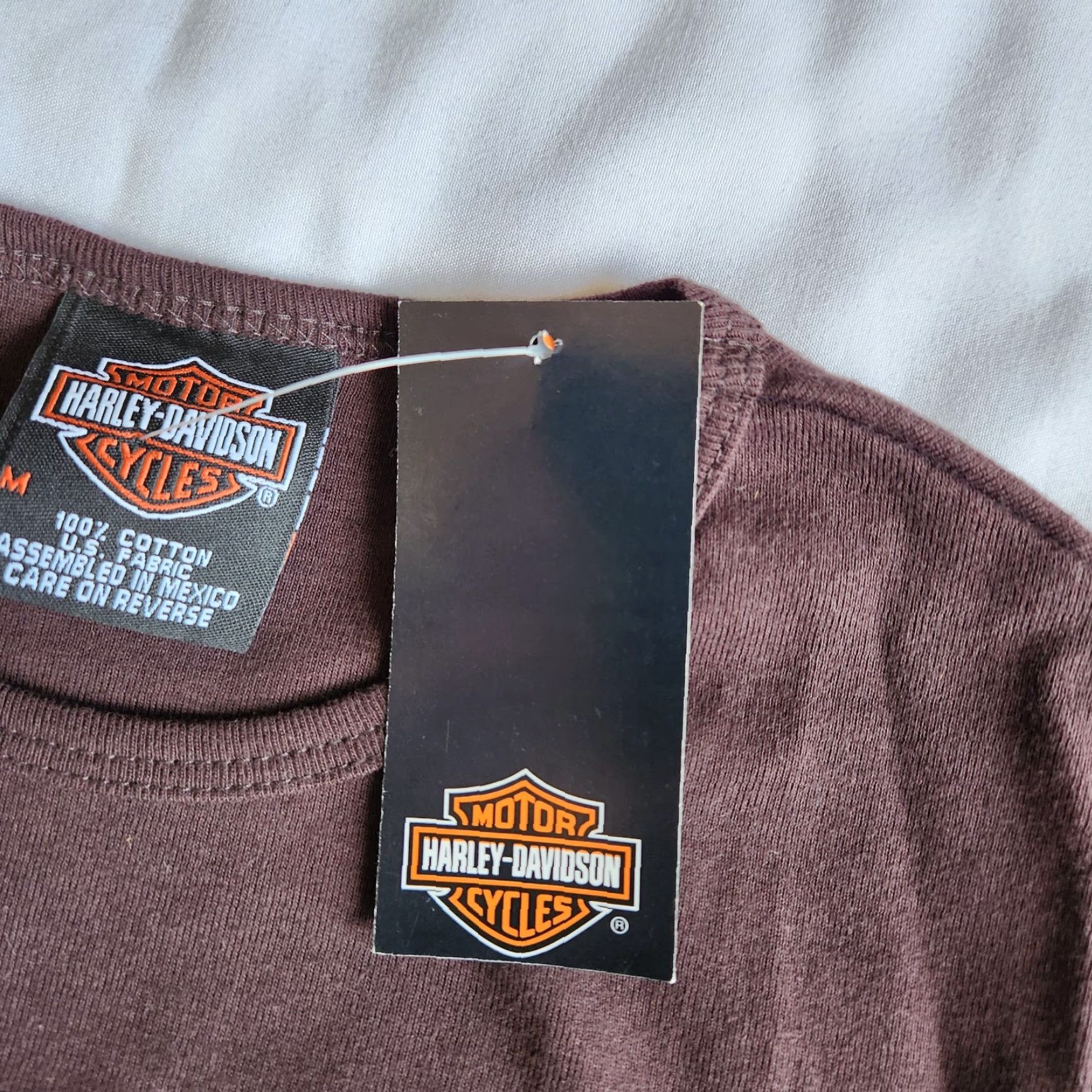Harley Davidson Harley-Davidson Motorcycles 2000's Y2K Flying Ace Womens M Brown Graphic T-Shirt Biker Wings Grunge Tee Size M / US 6-8 / IT 42-44 - 3 Thumbnail