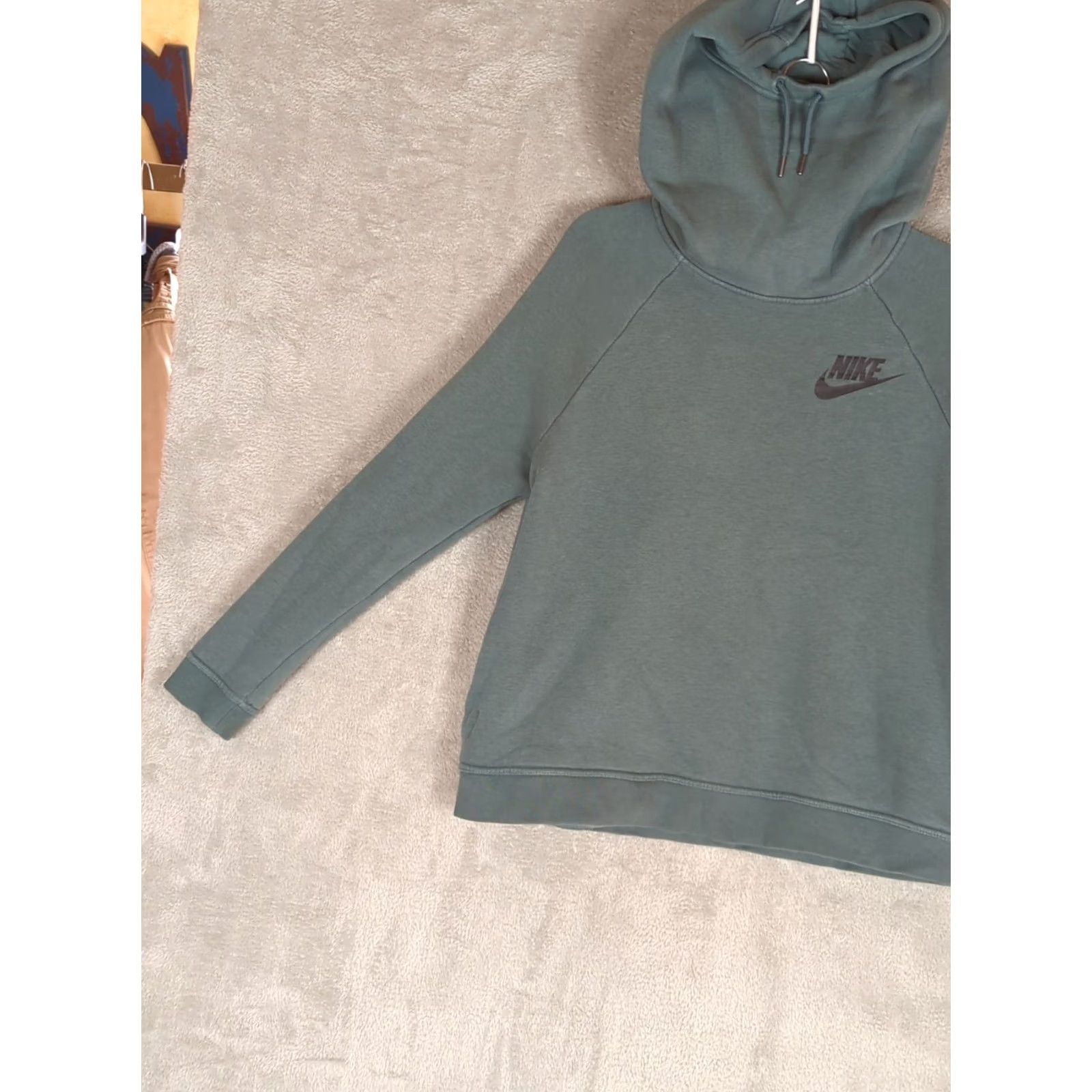 Nike Nike Sportswear Hoodie Womens Large Green Pullover Hooded Sweatshirt Funnel Neck Logo Size L / US 10 / IT 46 - 2 Thumbnail