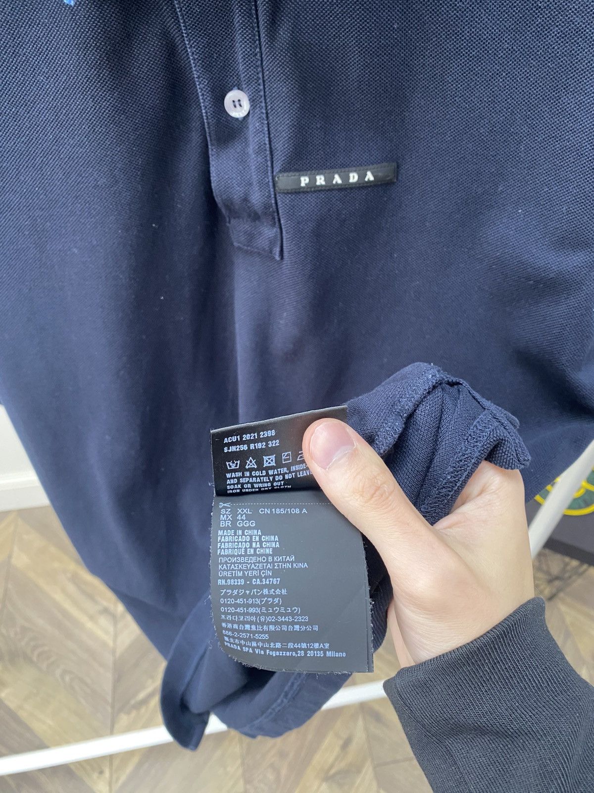 Prada Vintage Prada Black Tab Polo T-shirt Size US L / EU 52-54 / 3 - 9 Thumbnail
