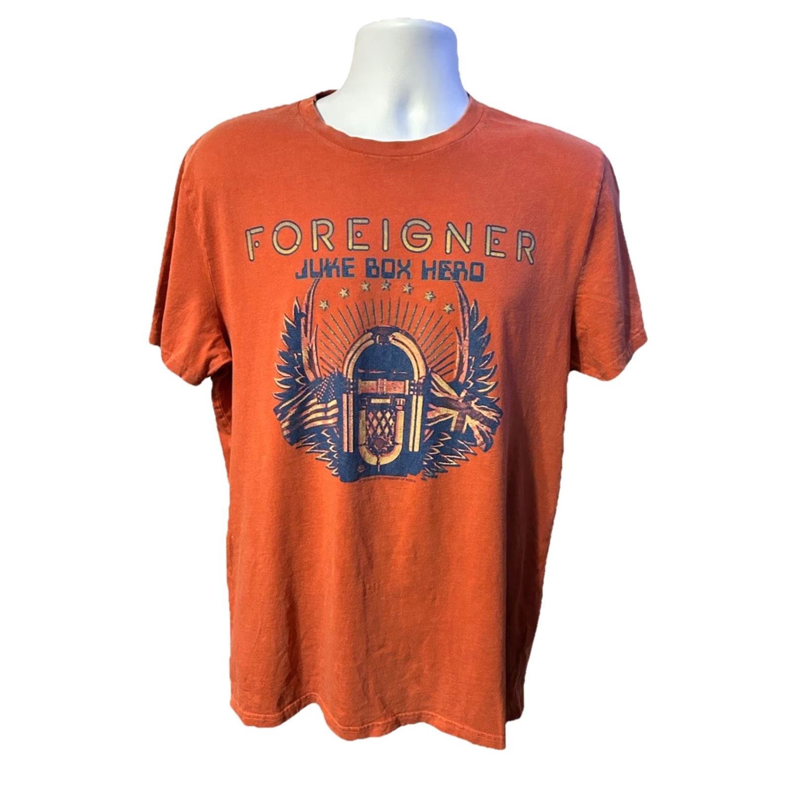 Wrangler Foreigner Juke Box Hero Shirt Men Large Orange Tone Short Sleeve Wrangler Size US L / EU 52-54 / 3 - 4 Thumbnail