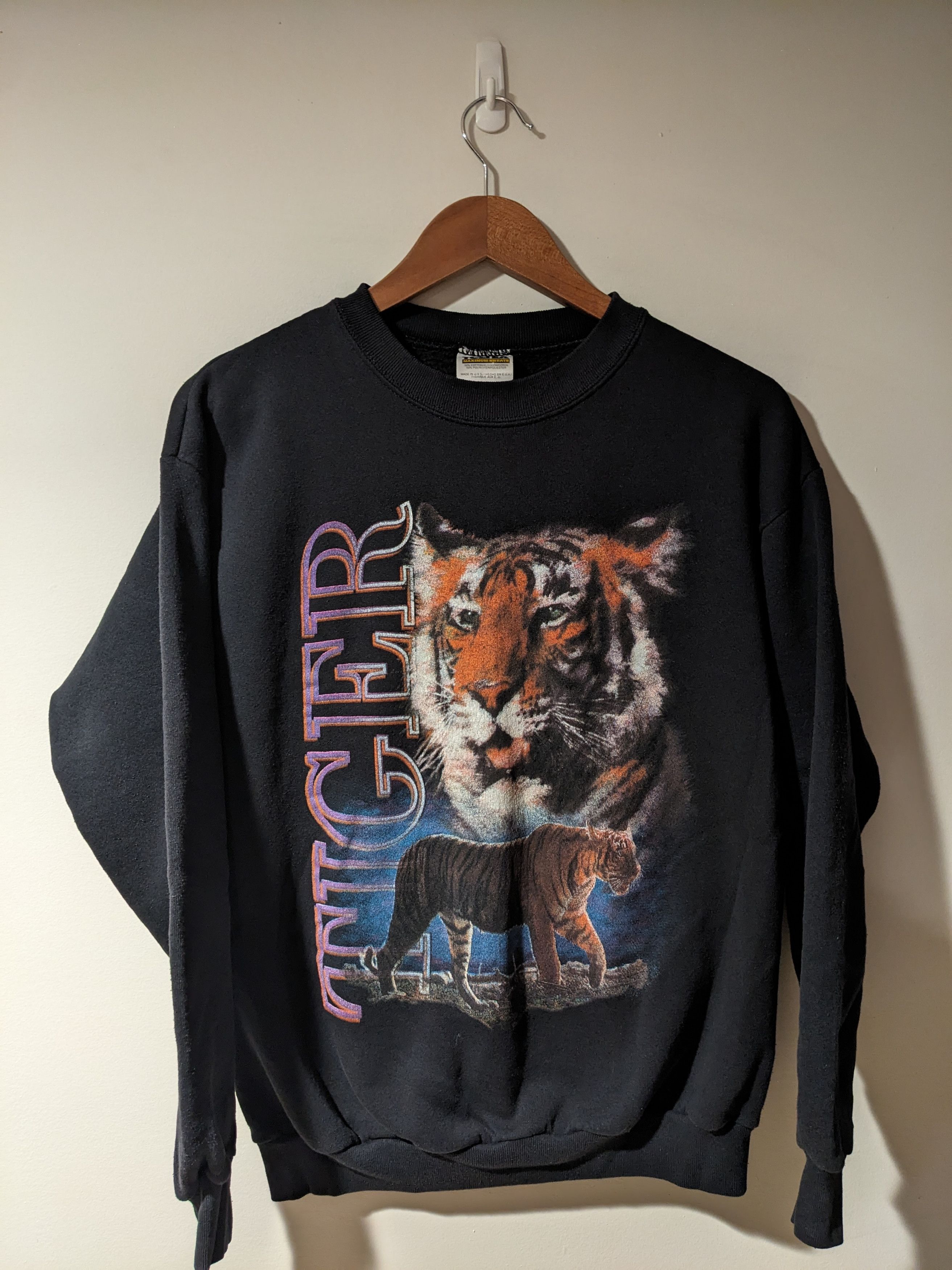 Vintage Vintage 90s Tiger Animal Nature Wildlife Medium Sweatshirt Size US M / EU 48-50 / 2 - 1 Thumbnail