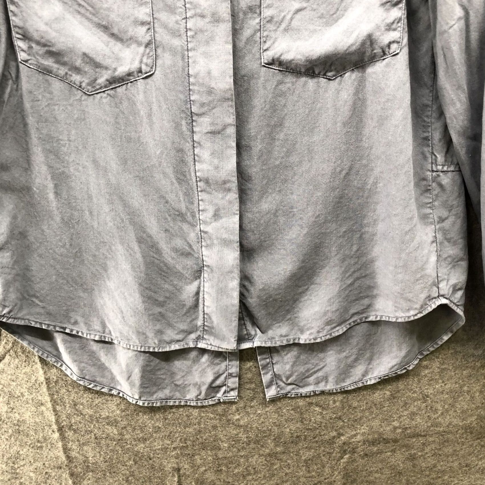 CLOT Cloth & Stone Button Down Shirt Womens XS Lyocell Roll Tab Pocket Dusty Blue Size XS / US 0-2 / IT 36-38 - 4 Thumbnail