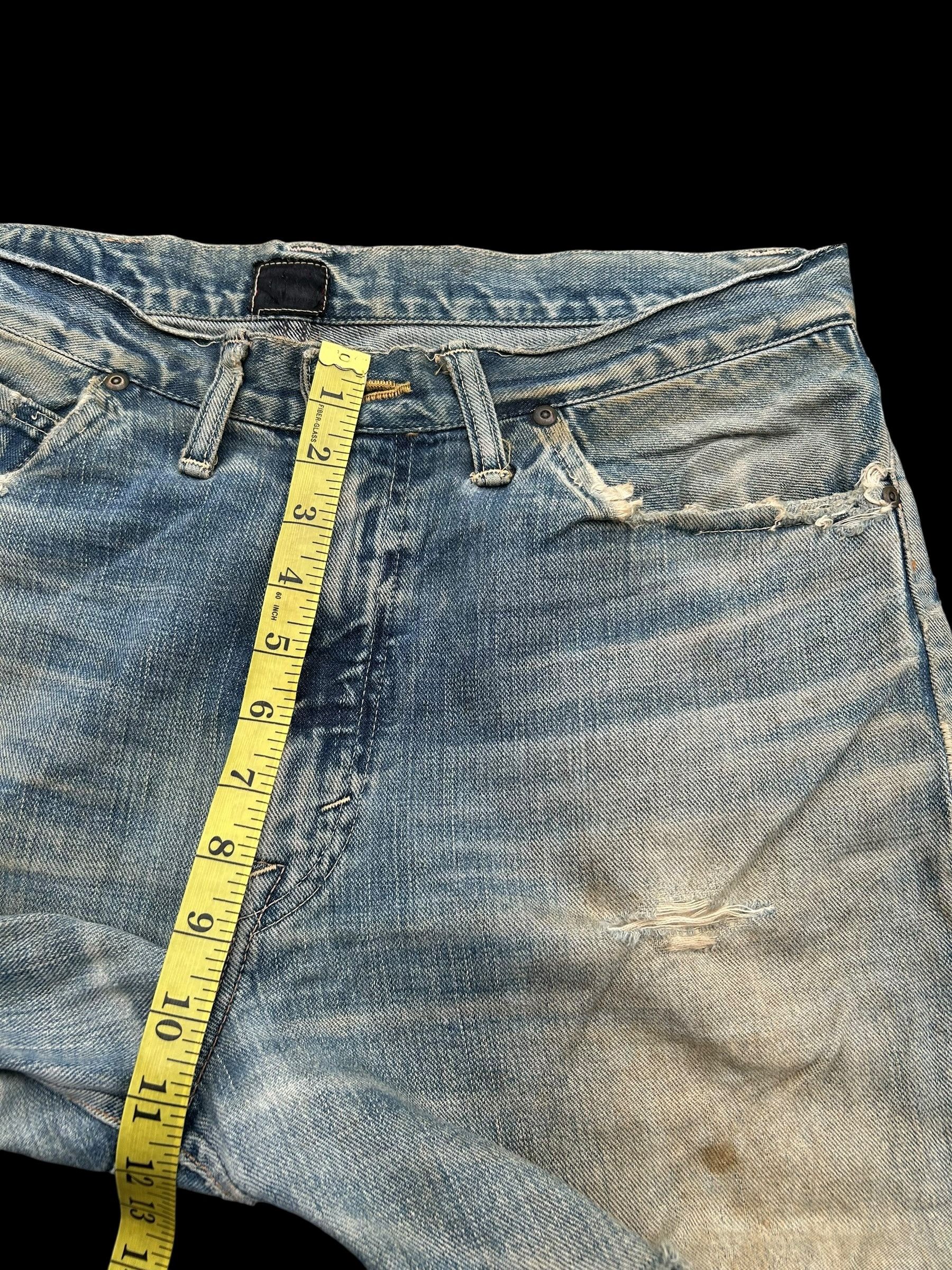 Kapital × Lee × Vintage Thrashed Vintage Lee Riders Selvedge Denim Jeans Size US 35 - 22 Thumbnail