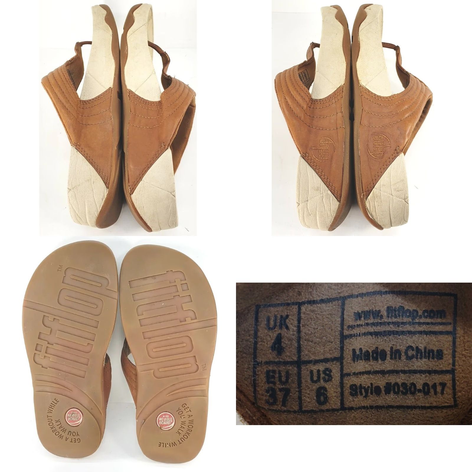 Vintage FitFlop WalkStar 3 Sandals Womens Size 6 EUR 37 Brown Tan Leather Summer Slide Size US 6 / IT 36 - 8 Thumbnail
