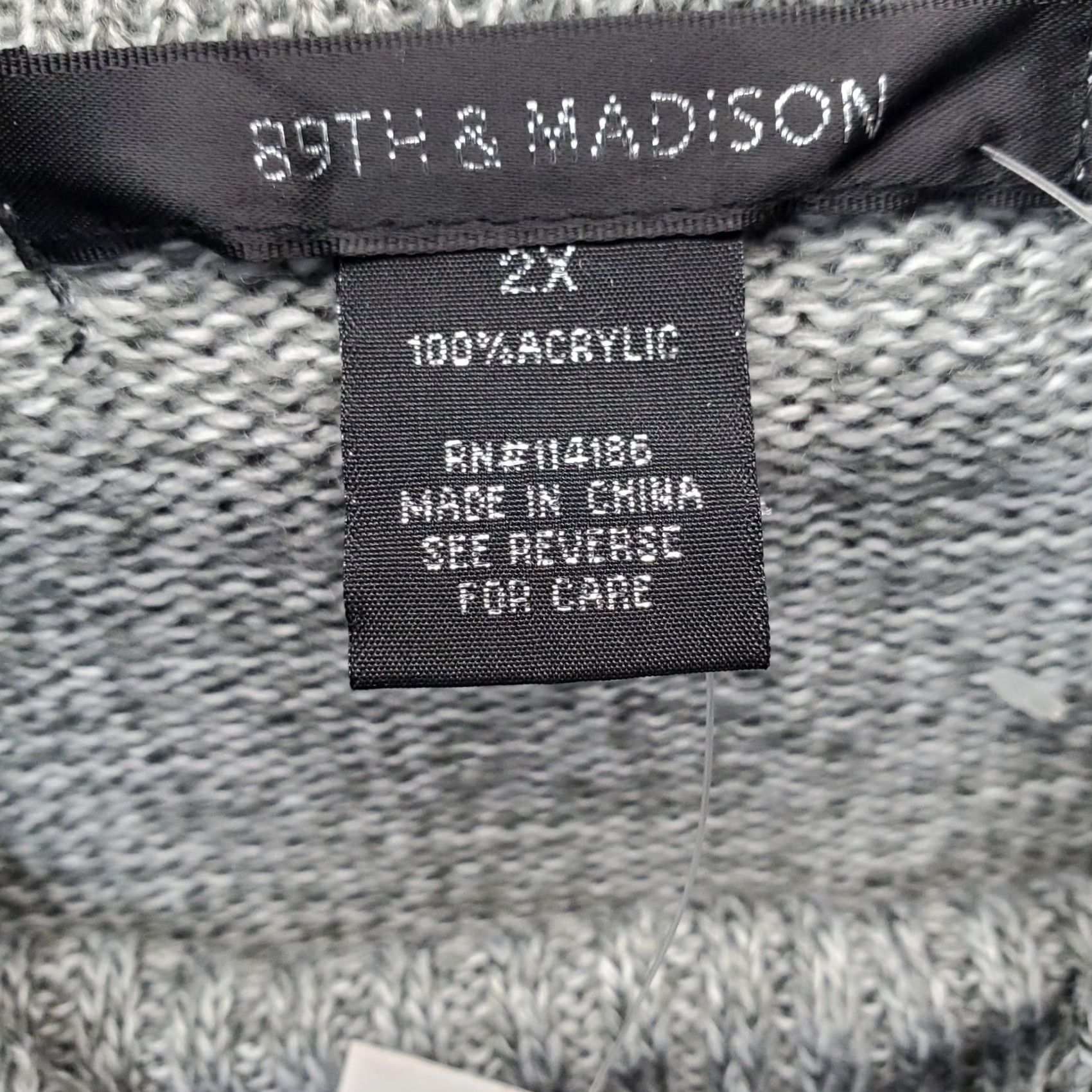 Vintage 89th & Madison Womens Size 2X Gray Poncho Sweater Turtleneck Knit Pullover Vestless Sleeveless Casual Knit Top Size XXL / US 16-18 / IT 52-54 - 4 Thumbnail