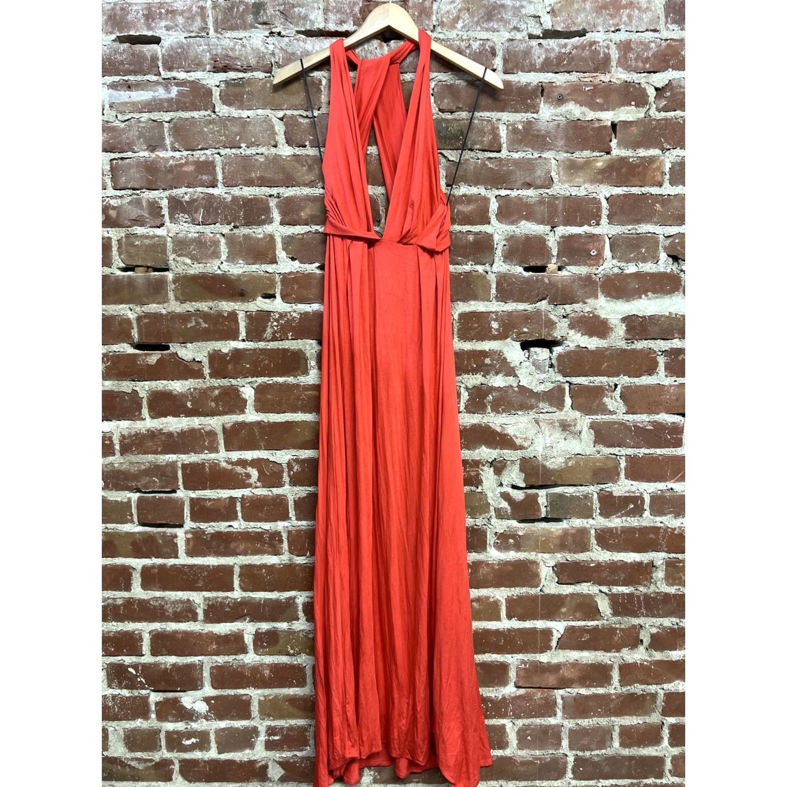 Vintage Tart Collections Womens Red Maxi Dress Long Solid NWT Size S Size S / US 4 / IT 40 - 2 Thumbnail
