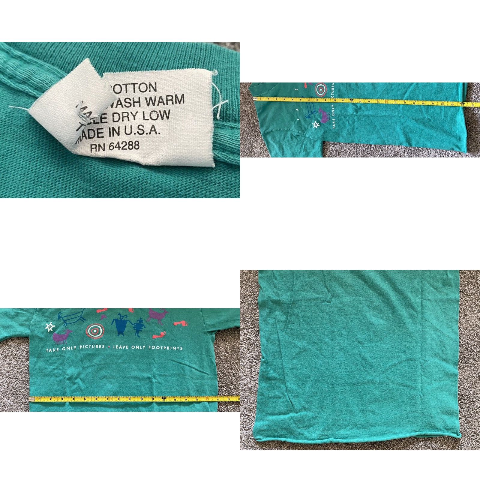 Vintage VINTAGE Tough T’s Shirt Men S Green USA 90s Aztec Hieroglyphics Single Stitch Wear Guard Made In USA Size US S / EU 44-46 / 1 - 9 Thumbnail