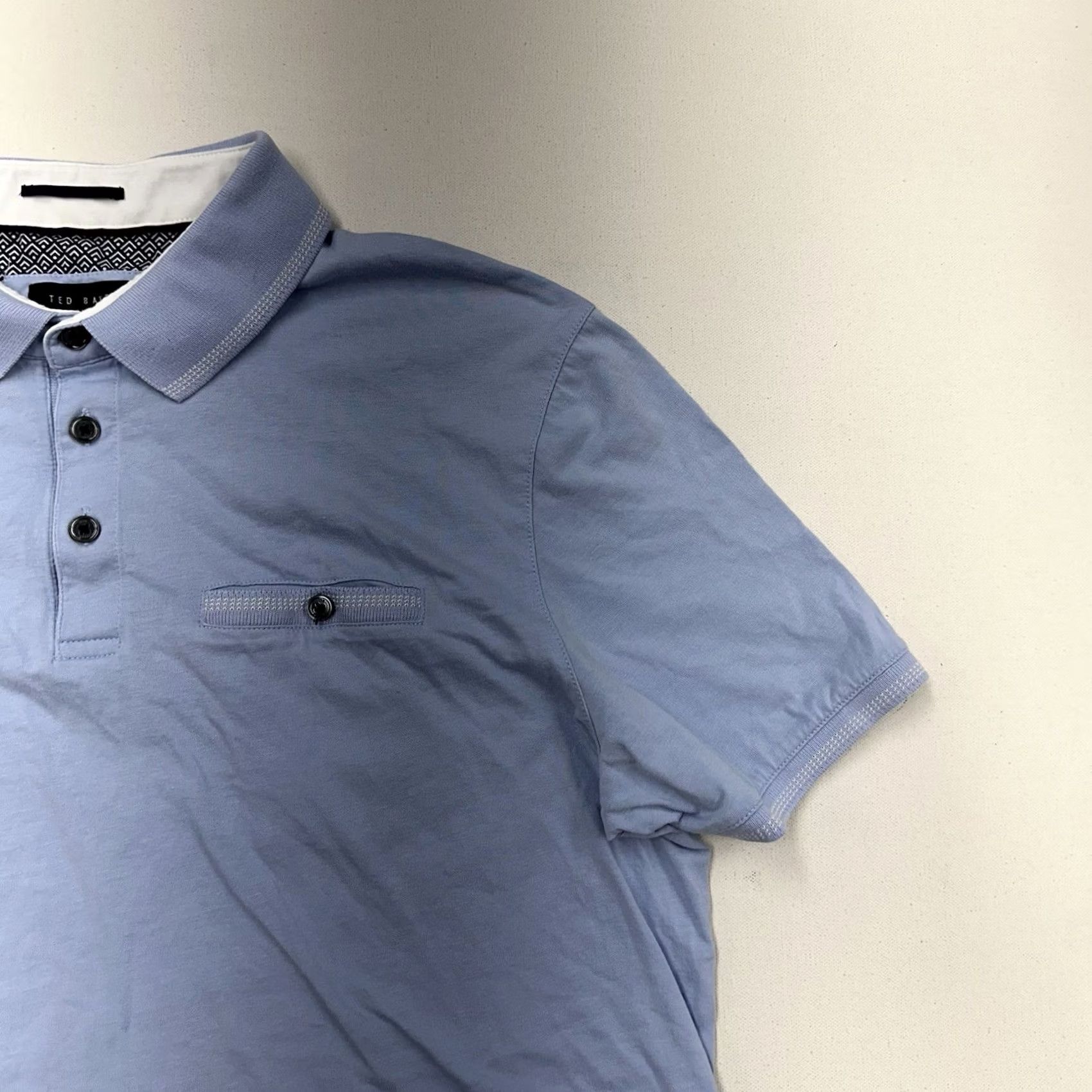 Ted Baker Ted Baker London Polo Golf Shirt Mens L Short Sleeve Blue Casual Preppy Classic Sports Size US L / EU 52-54 / 3 - 3 Thumbnail