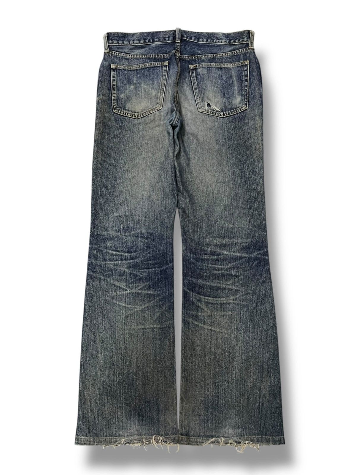 Uniqlo Bootcut Vintage 00s Uniqlo - Faded Whiskering Mud Wash Jeans Size US 34 / EU 50 - 3 Thumbnail