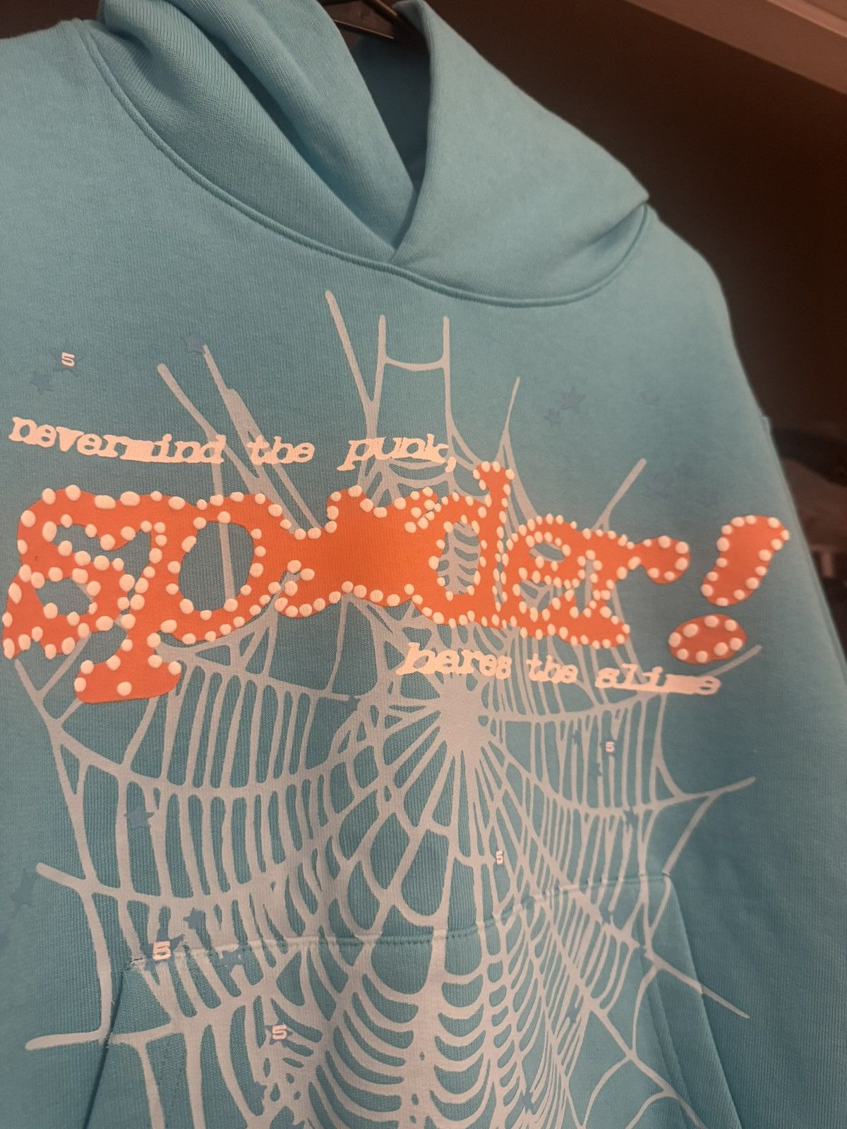 Sp5der Sp5der punk V2 hoodie ‘cyan’ Size US XS / EU 42 / 0 - 3 Thumbnail