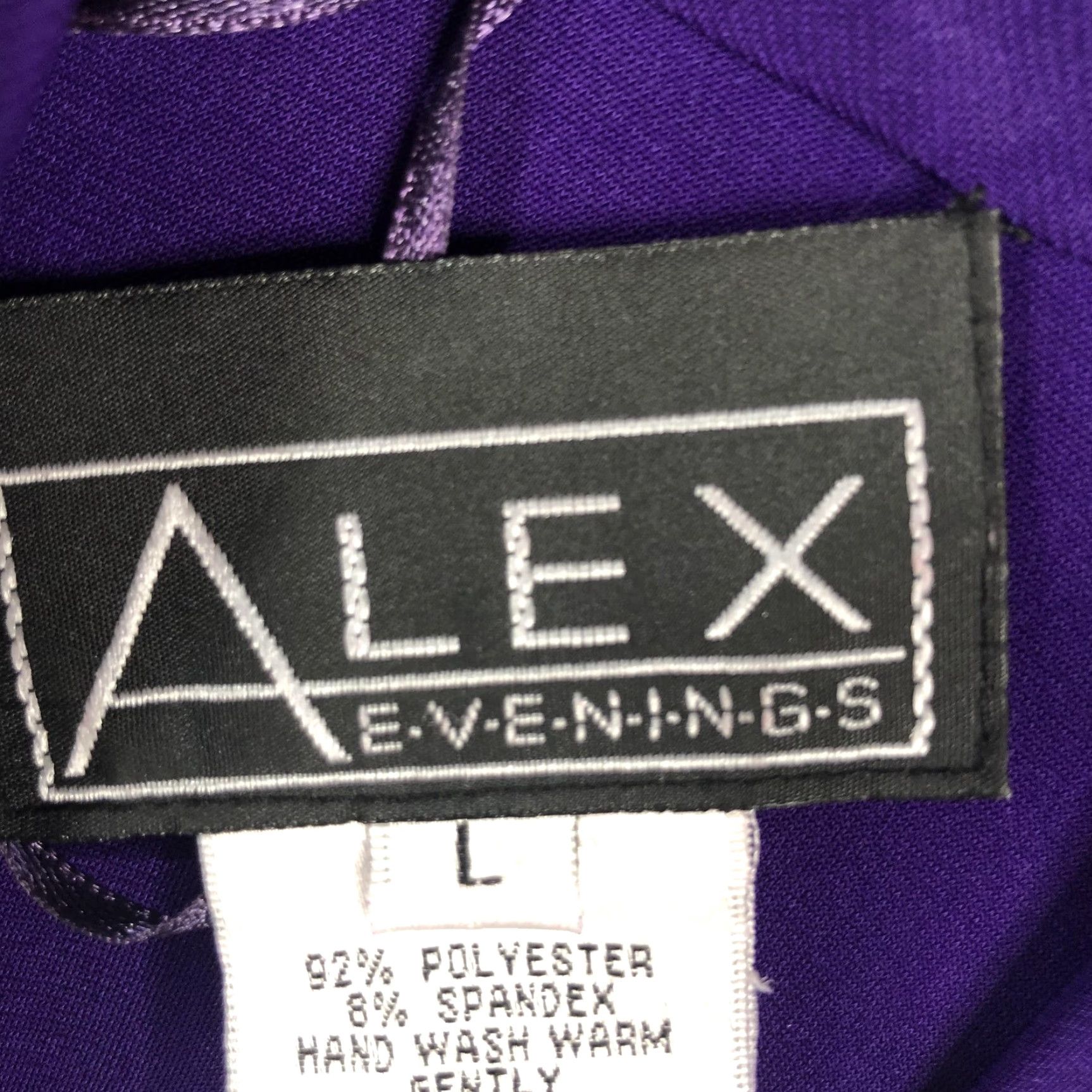 Alex Evenings Alex Evenings Top Womens Large Purple Cowl Neck Beaded Shoulder Elegant Blouse Size L / US 10 / IT 46 - 7 Thumbnail