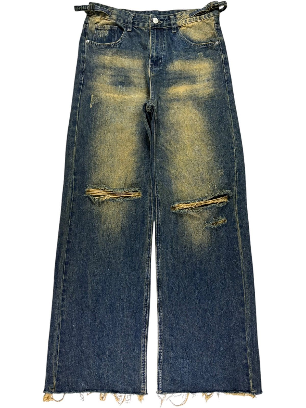 Japanese Brand Vintage Japanese Brand Rusty Wash Adjustable Baggy Jeans Size 32" / US 10 / IT 46 - 1 Thumbnail