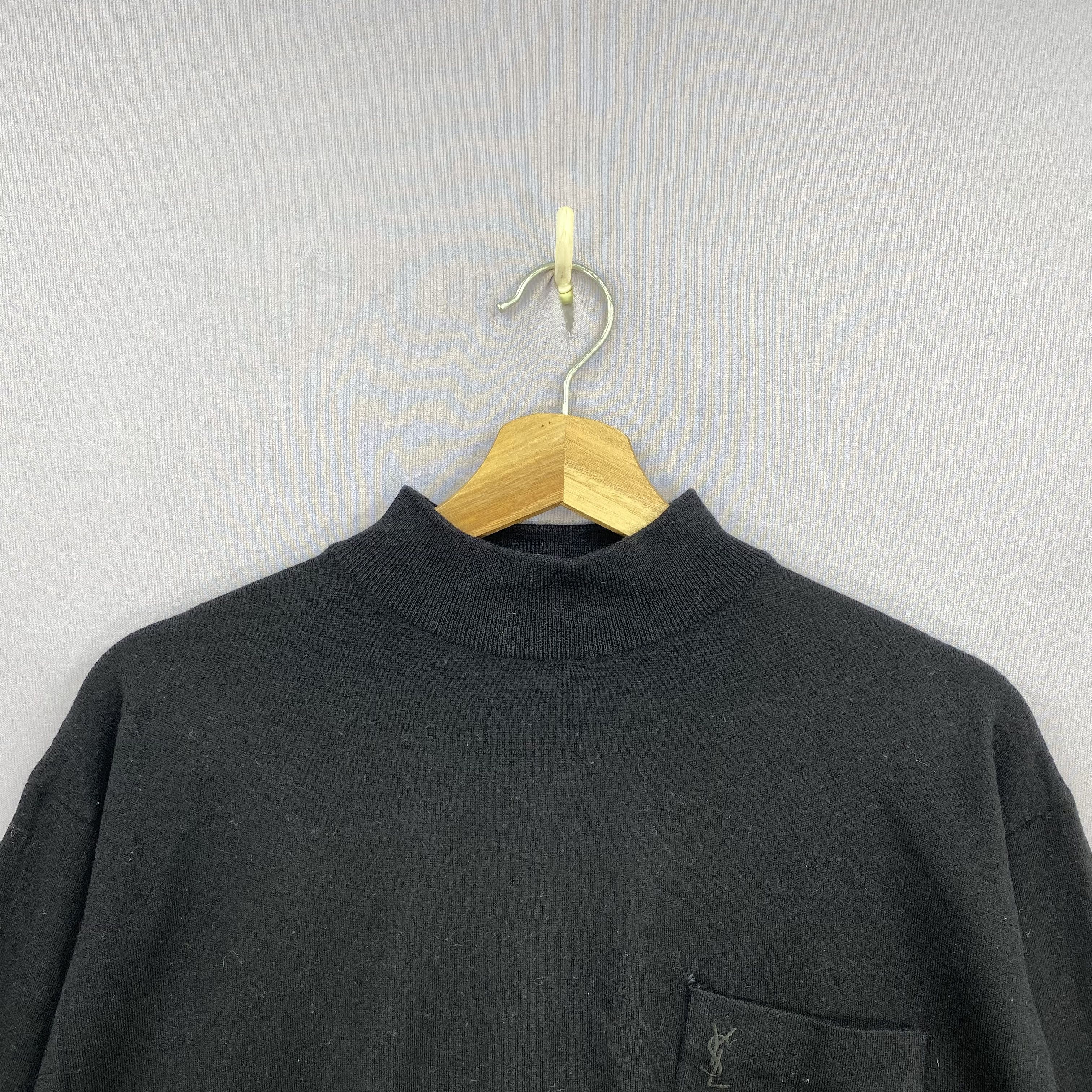 Japanese Brand Vintage Yves Saint Laurent Mock Neck Sweater YSL Knit Wool Size US M / EU 48-50 / 2 - 4 Thumbnail