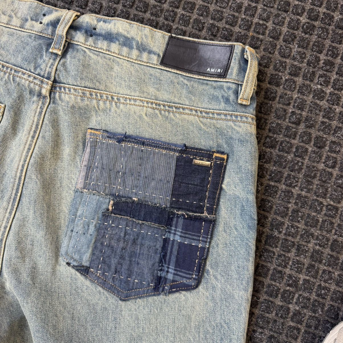 Amiri Amiri Blue Relaxed Boro Repair Jeans Size US 33 - 5 Thumbnail
