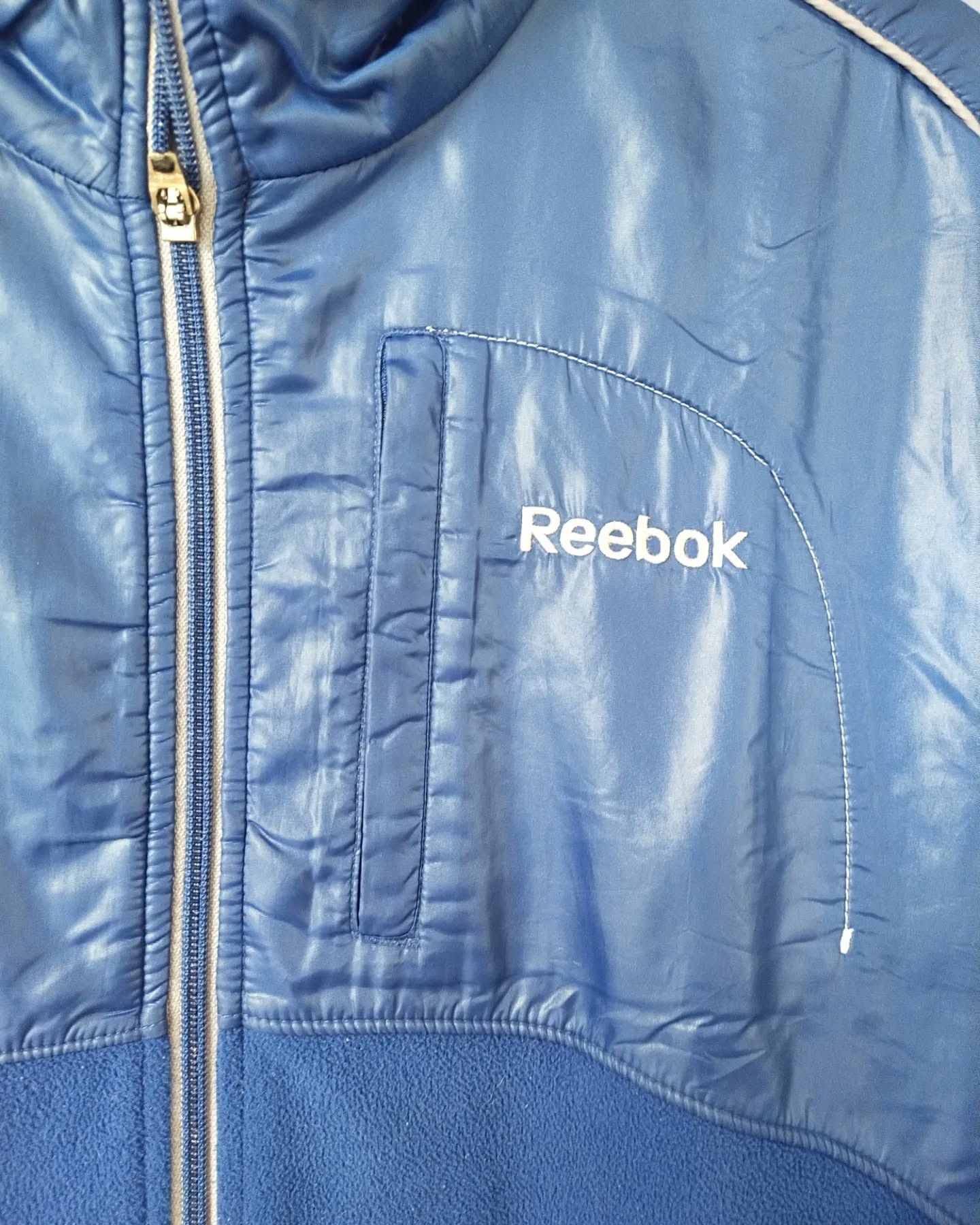 Reebok 2000s Reebok Blue Hybrid Fleece Track Jacket Size US L / EU 52-54 / 3 - 2 Thumbnail