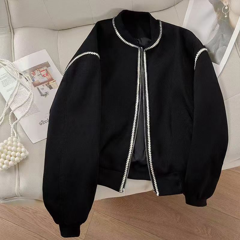 Vintage Black Contrast Stitch Bomber Jacket Size US M / EU 48-50 / 2 - 1 Thumbnail