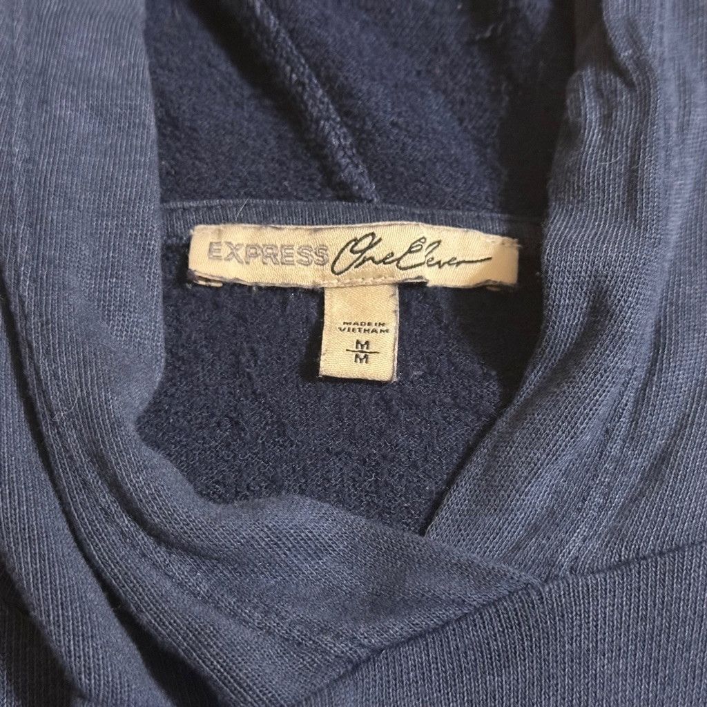 Express Express Navy One-Shoulder Hoodie - Medium (M) Size L / US 10 / IT 46 - 4 Thumbnail
