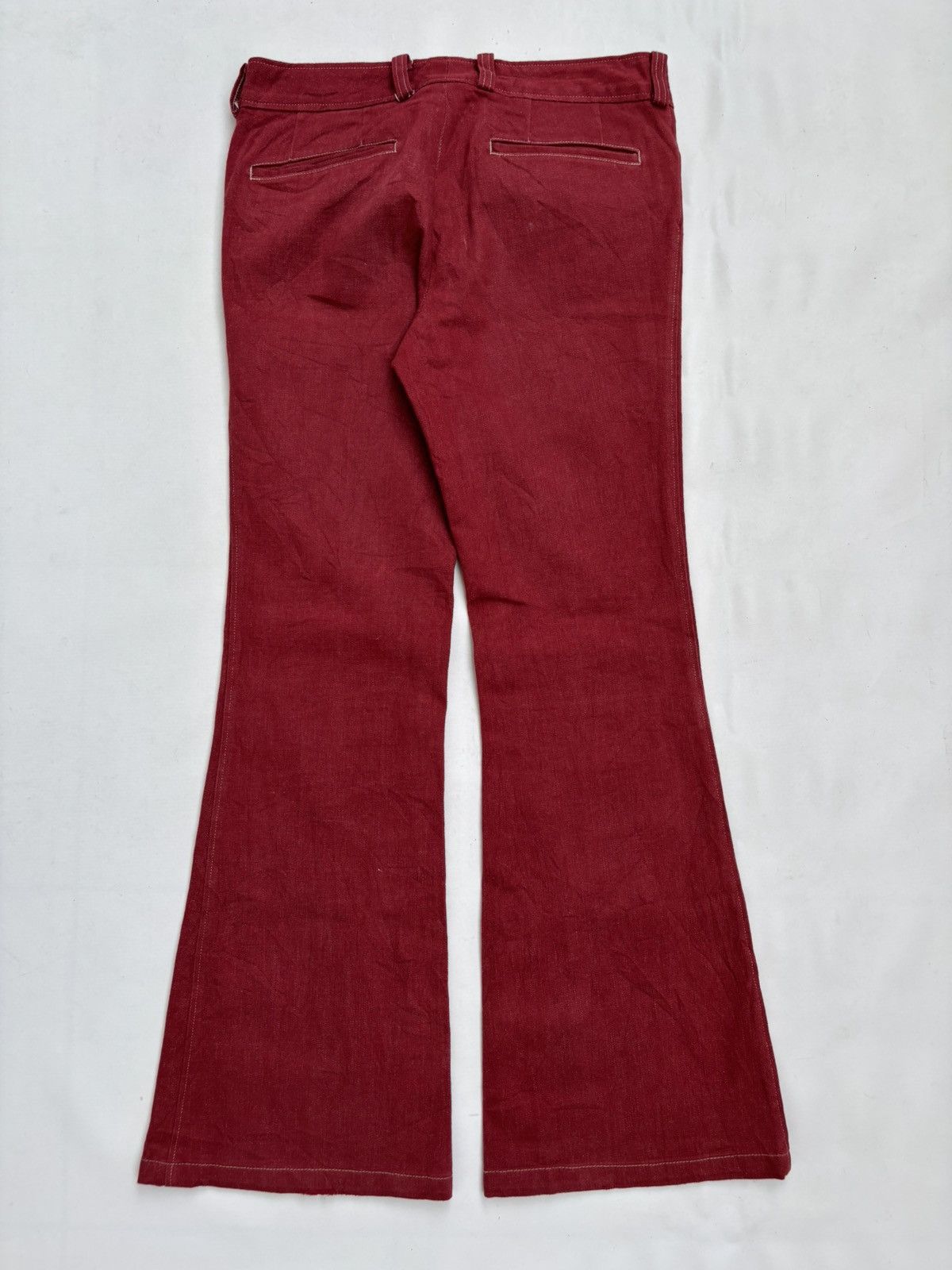 Tornado Mart TORNADO MART Red Flared Denim Jeans Size US 31 - 2 Thumbnail