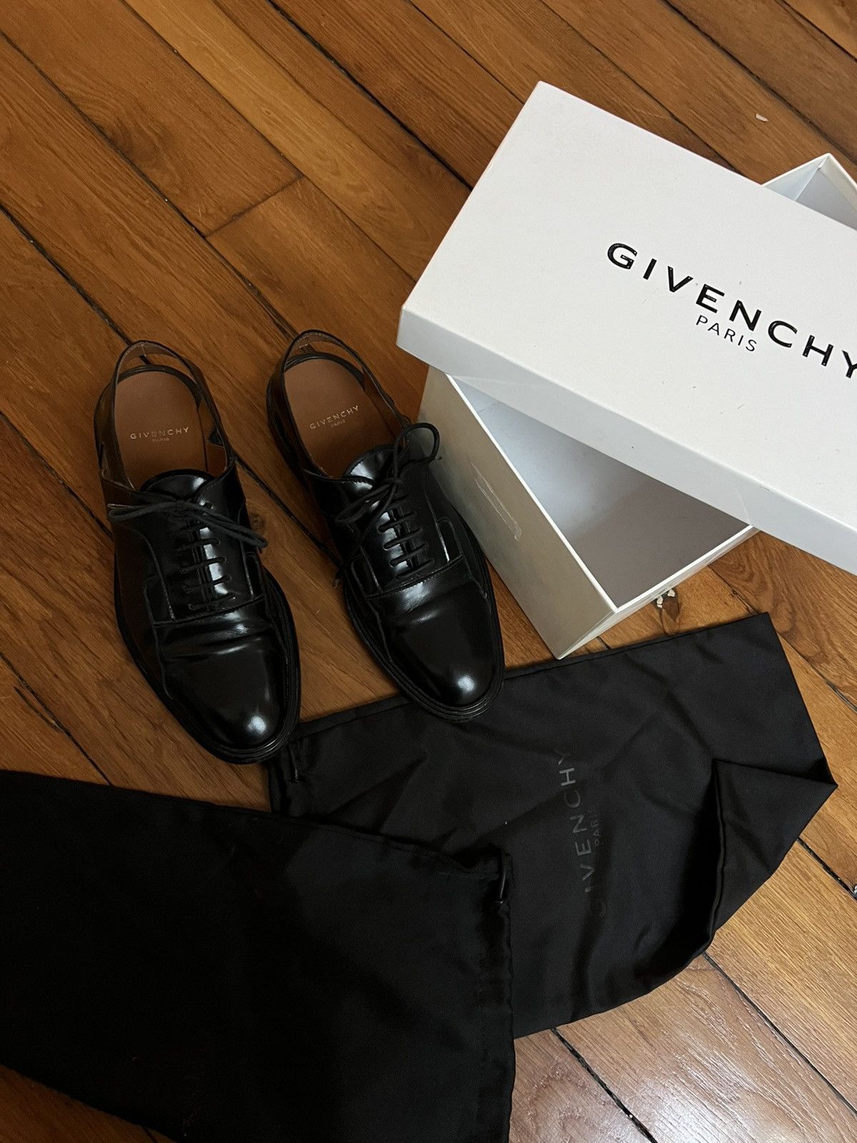 Givenchy Givenchy Black Open Leather Shoes Size US 7 / EU 40 - 4 Thumbnail
