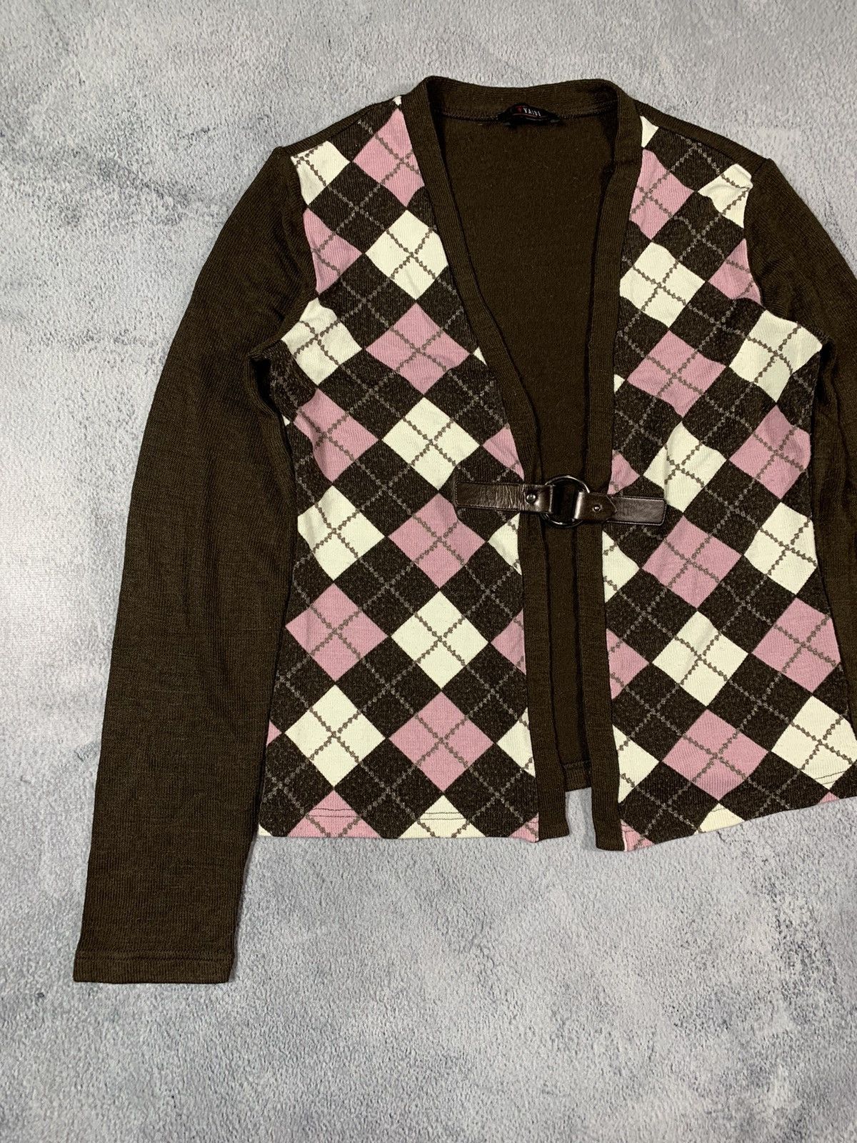 Japanese Brand × Vintage Vintage 90s Check cardigan knitwear sweater Japanese L Size L / US 10 / IT 46 - 2 Thumbnail