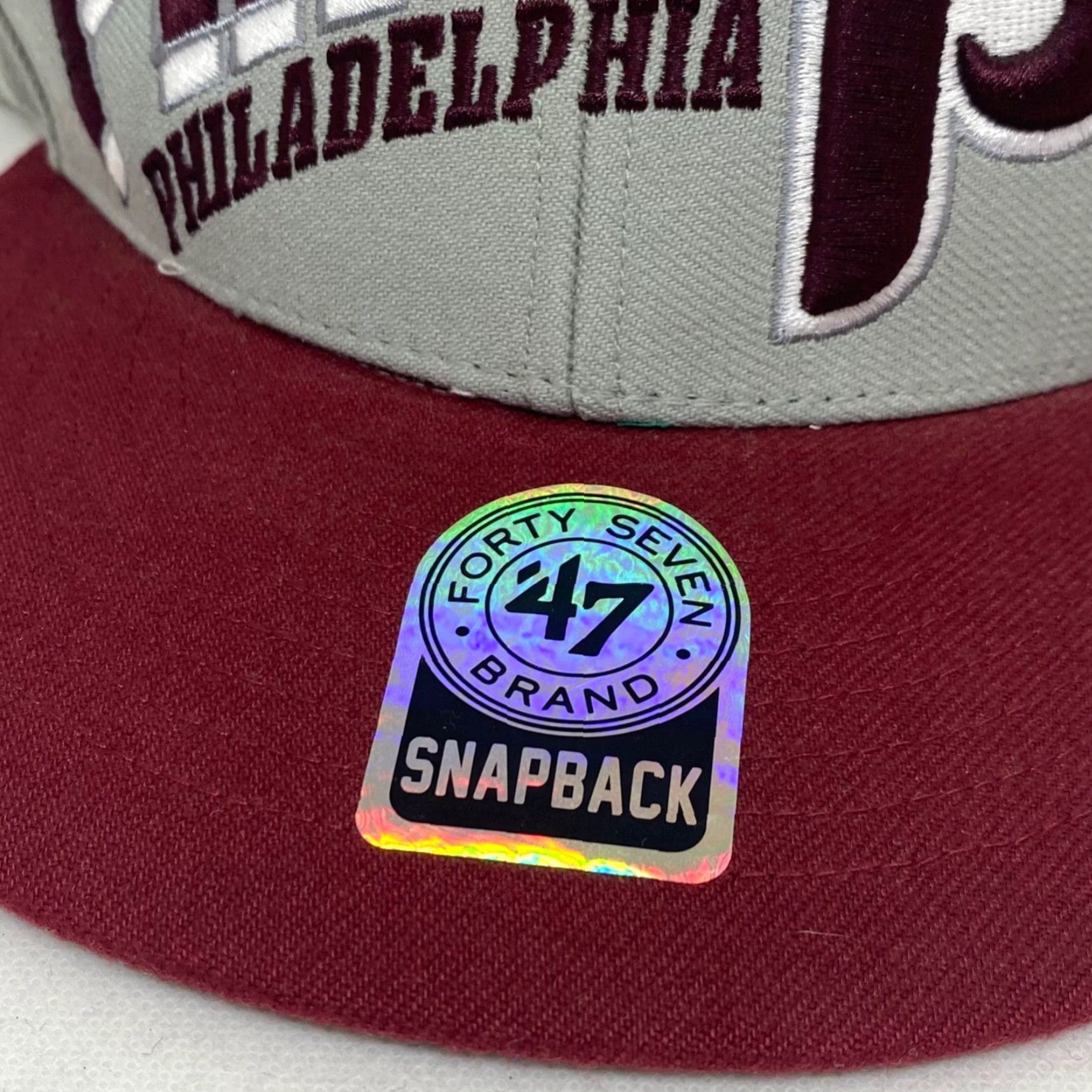 Vintage Philadelphia Phillies '47 Brand Hat Red Gray OSFM Throwback Cooperstown Snapback Unisex Adults Size ONE SIZE - 2 Thumbnail
