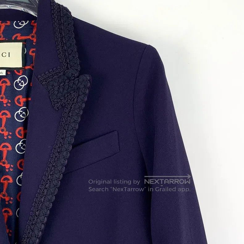 Gucci Gucci Dark blue rolled edge design lapel single-breasted l Size XS / US 0-2 / IT 36-38 - 3 Thumbnail