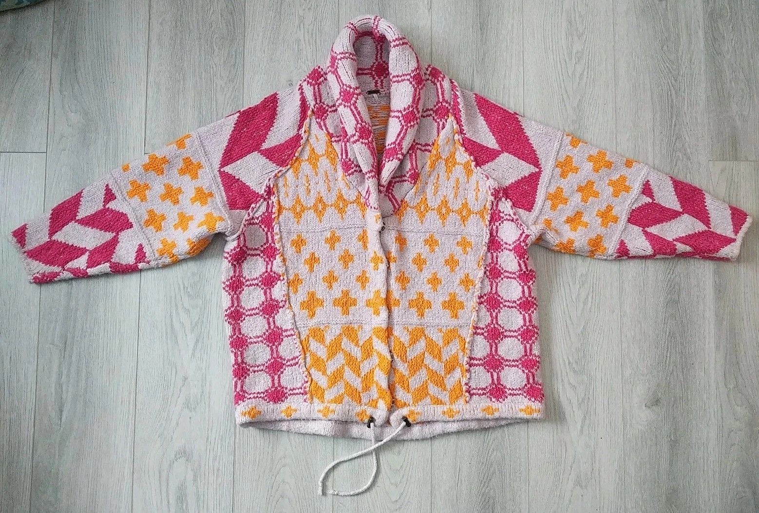 Free People Free People Cardi Apricot Rose Chunky Sweater Cardigan Size S / US 4 / IT 40 - 1 Thumbnail