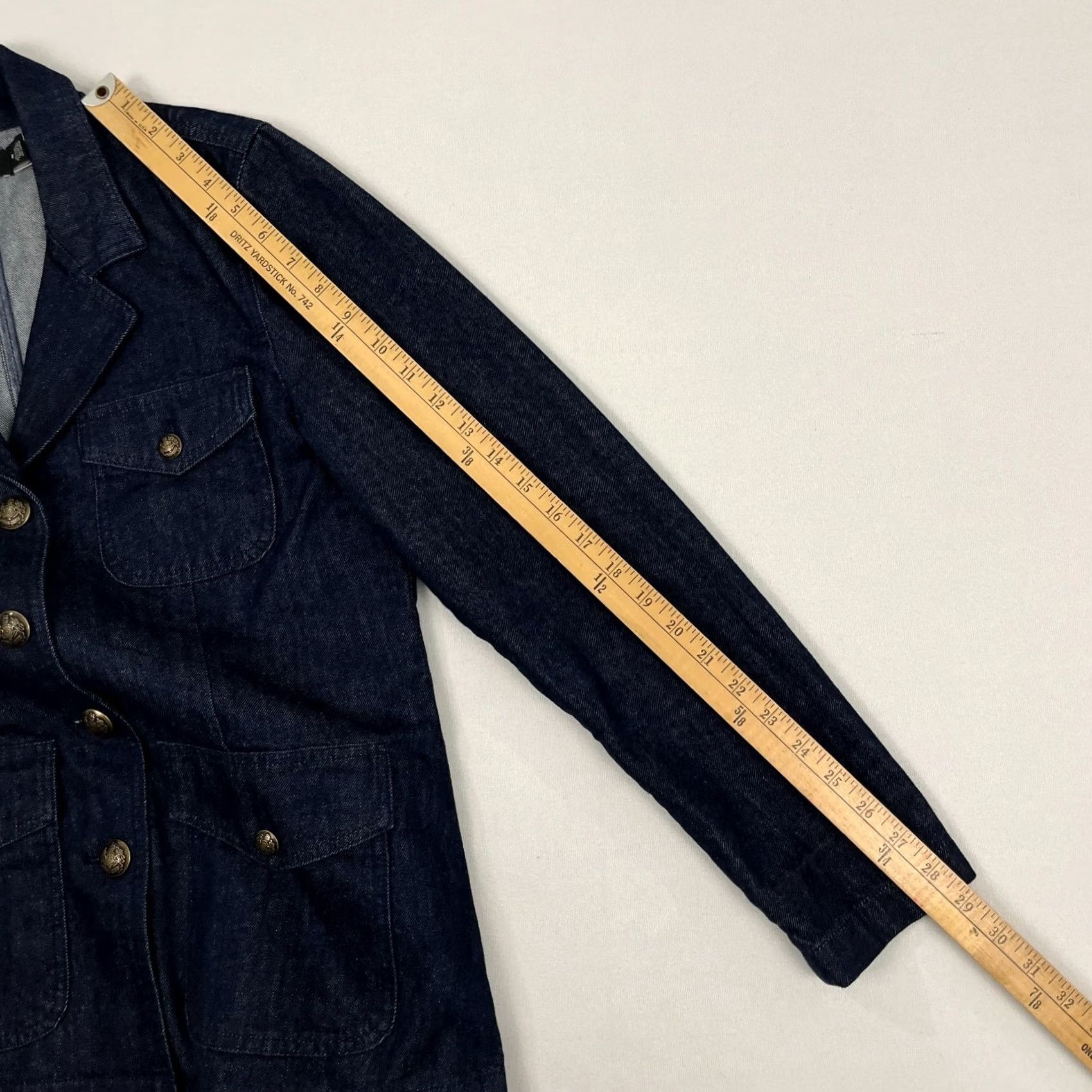 Ralph Lauren VINTAGE Lauren Ralph Lauren Denim Blazer Jacket Size 10 Blue Equestrian Academia Preppy Mens Women? Size L / US 10 / IT 46 - 6 Thumbnail