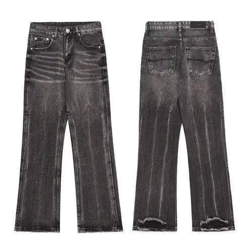 Jean Black Wide Leg Flared Jean Size US 30 / EU 46 - 4 Thumbnail