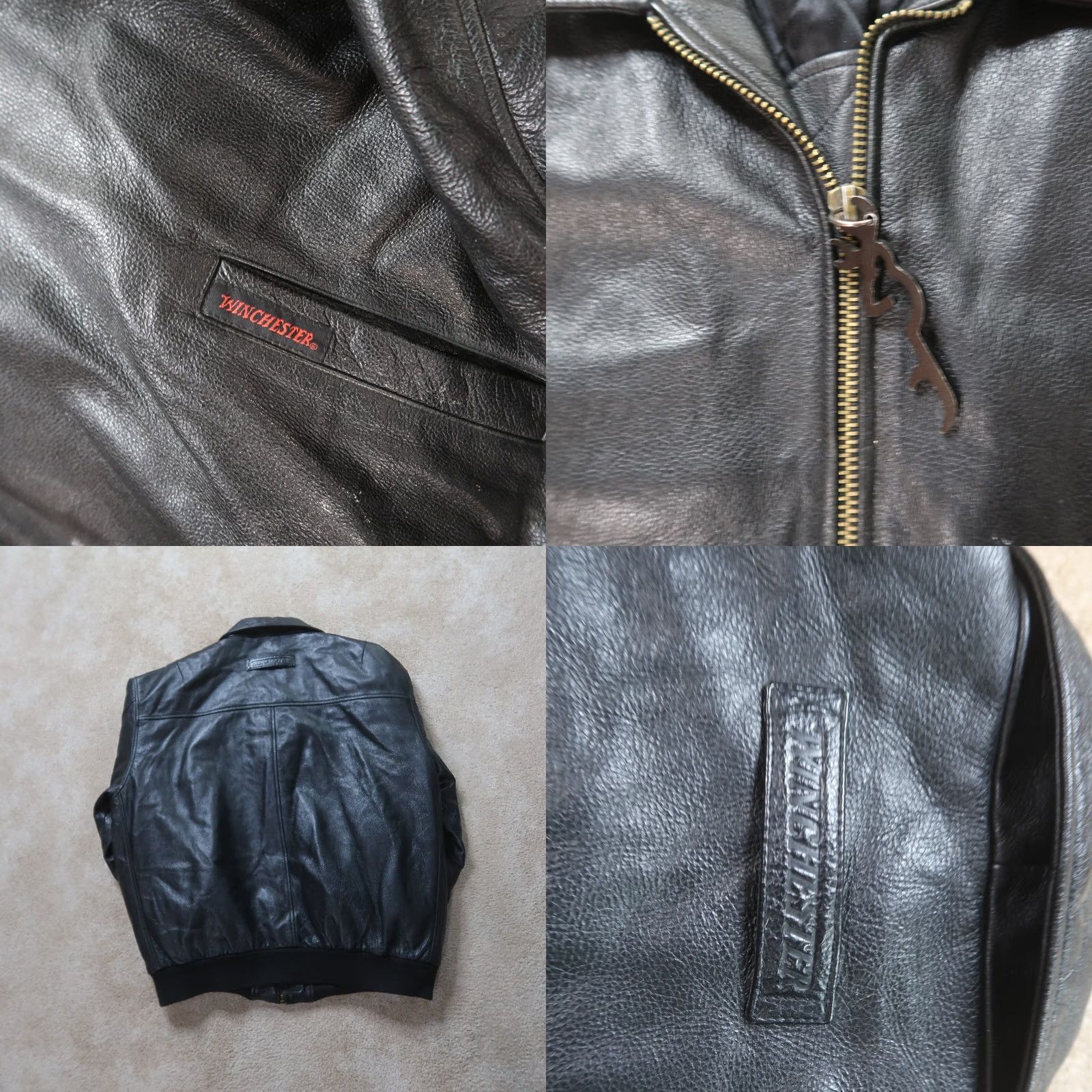 Vintage VINTAGE Winchester Leather Jacket Men XL Full Zip Insulated Bomber Coat Black Size US XL / EU 56 / 4 - 8 Thumbnail