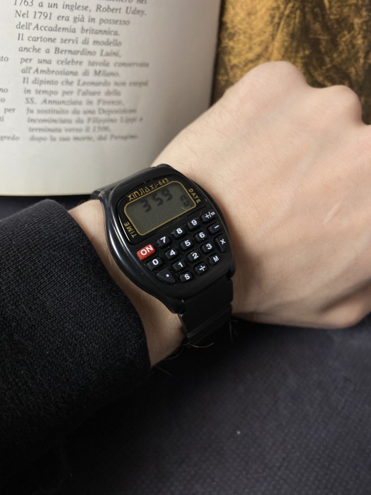 Japanese Brand Vintage Xinjia XJ-643 Calculator Watch Retro Digital Black Size ONE SIZE - 2 Thumbnail