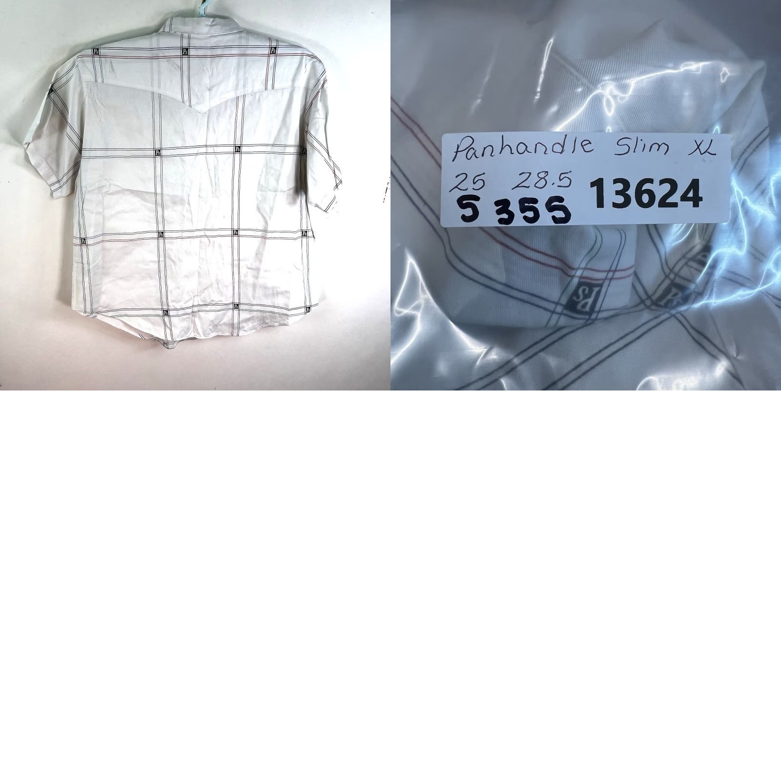 Vintage VINTAGE Panhandle Slim Western Checked Button-Up Shirt Womens XL White Size XL / US 12-14 / IT 48-50 - 8 Thumbnail