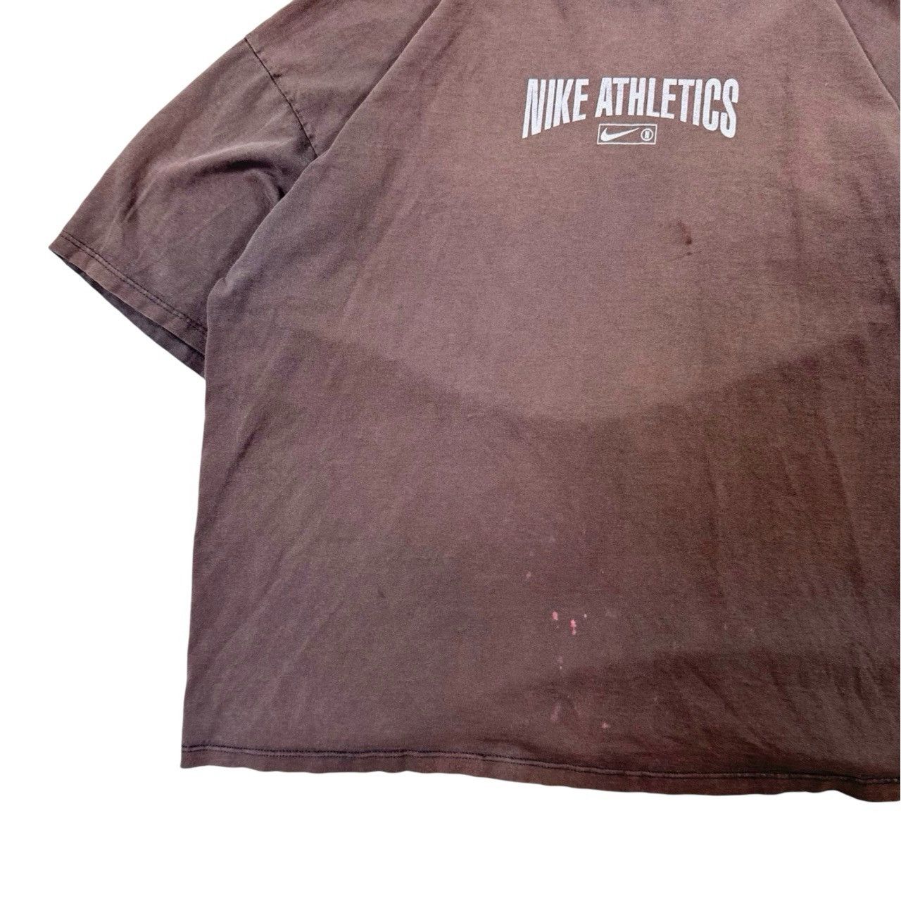 Vintage Vintage 90s Nike Athletics Faded Brown Graphic T Shirt Size US XXL / EU 58 / 5 - 3 Thumbnail
