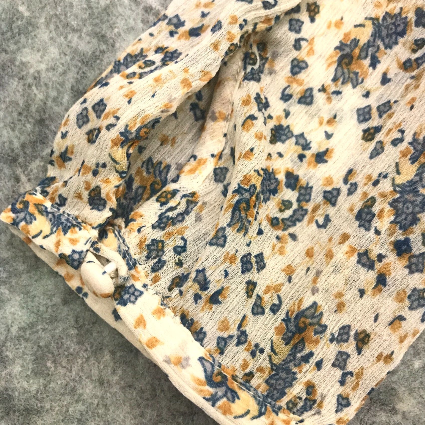 Lucky Brand Lucky Brand Womens Shirt Top Small Blue Floral Flowy Semi-Sheer Live in Love Size S / US 4 / IT 40 - 7 Thumbnail