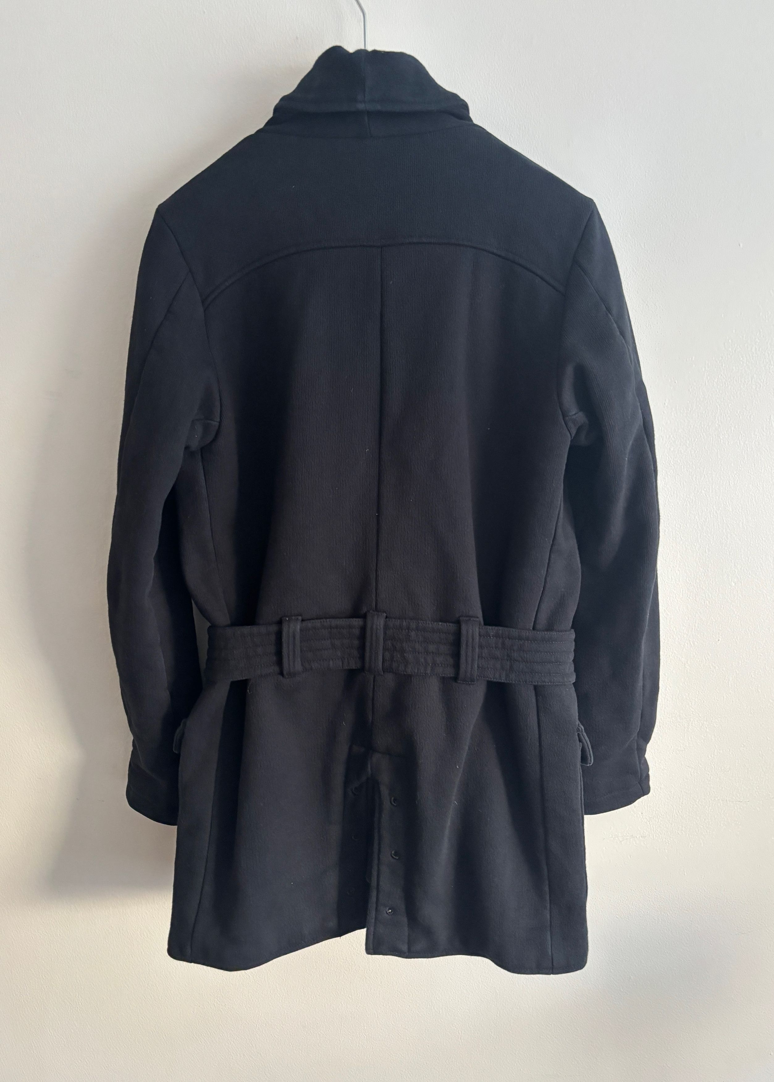 Wings + Horns Black Quilted Shawl Collar Belted Trench Coat - M/L Size US L / EU 52-54 / 3 - 12 Thumbnail