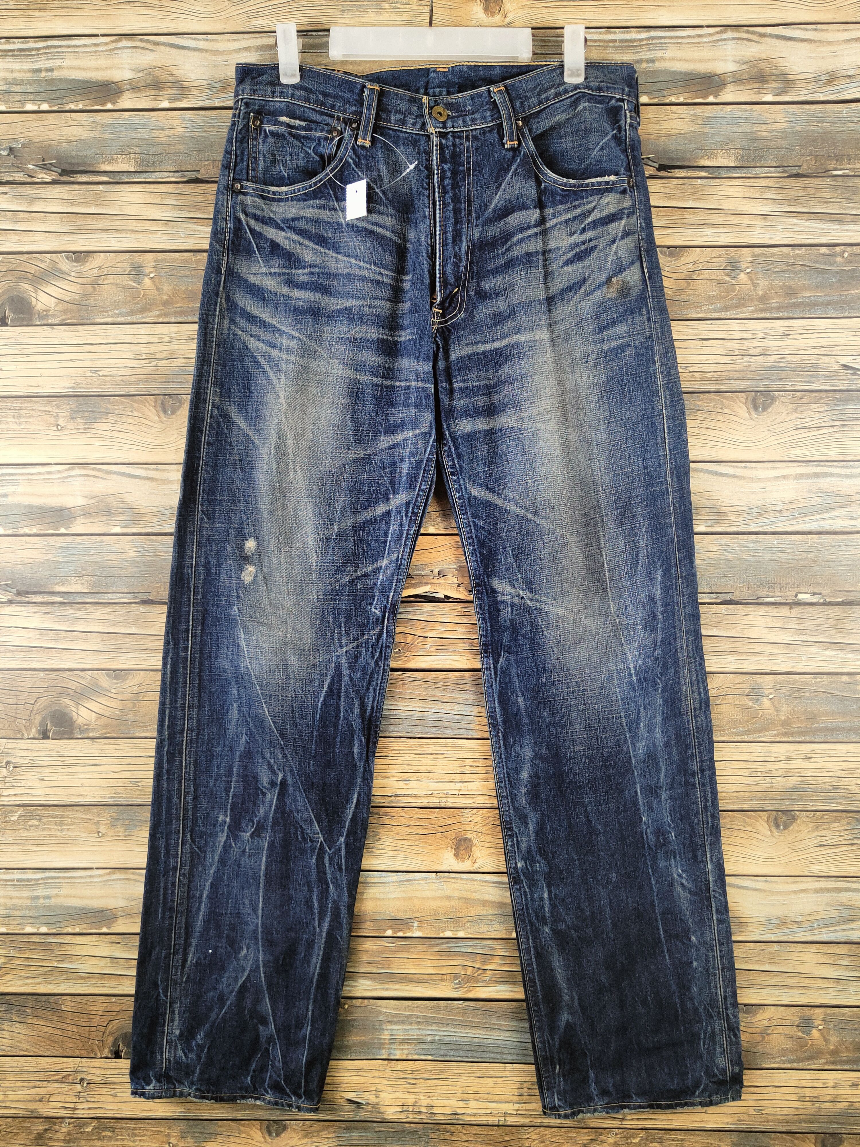 Levi's 503 Levi's Dark Blue Distressed Ripped Jeans #S2821 Size US 32 / EU 48 - 1 Thumbnail