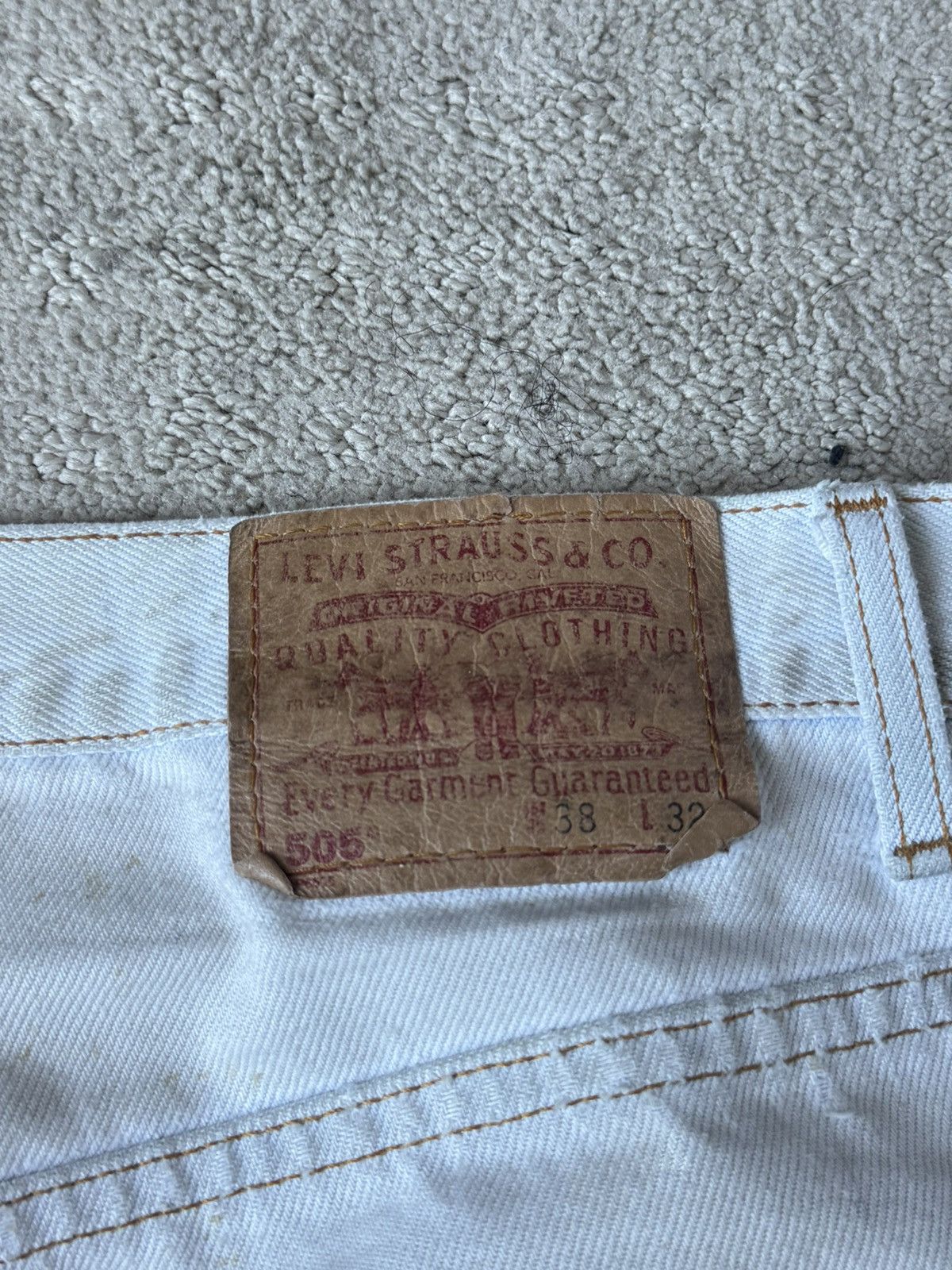 Levi's Vintage Clothing Levi’s 505 Vintage White Wash Distressed Ripped Rare Denim Size US 36 / EU 52 - 6 Thumbnail