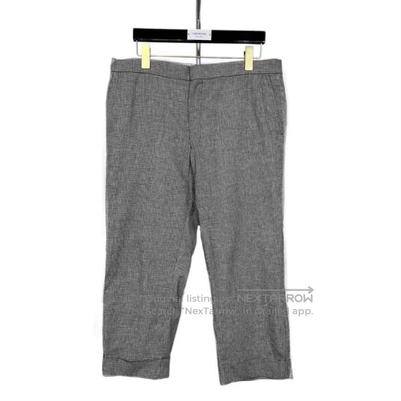 Thom Browne Thom Browne size 4 Grey Plaid Linen Casual Trousers Size US 30 / EU 46 - 1 Thumbnail